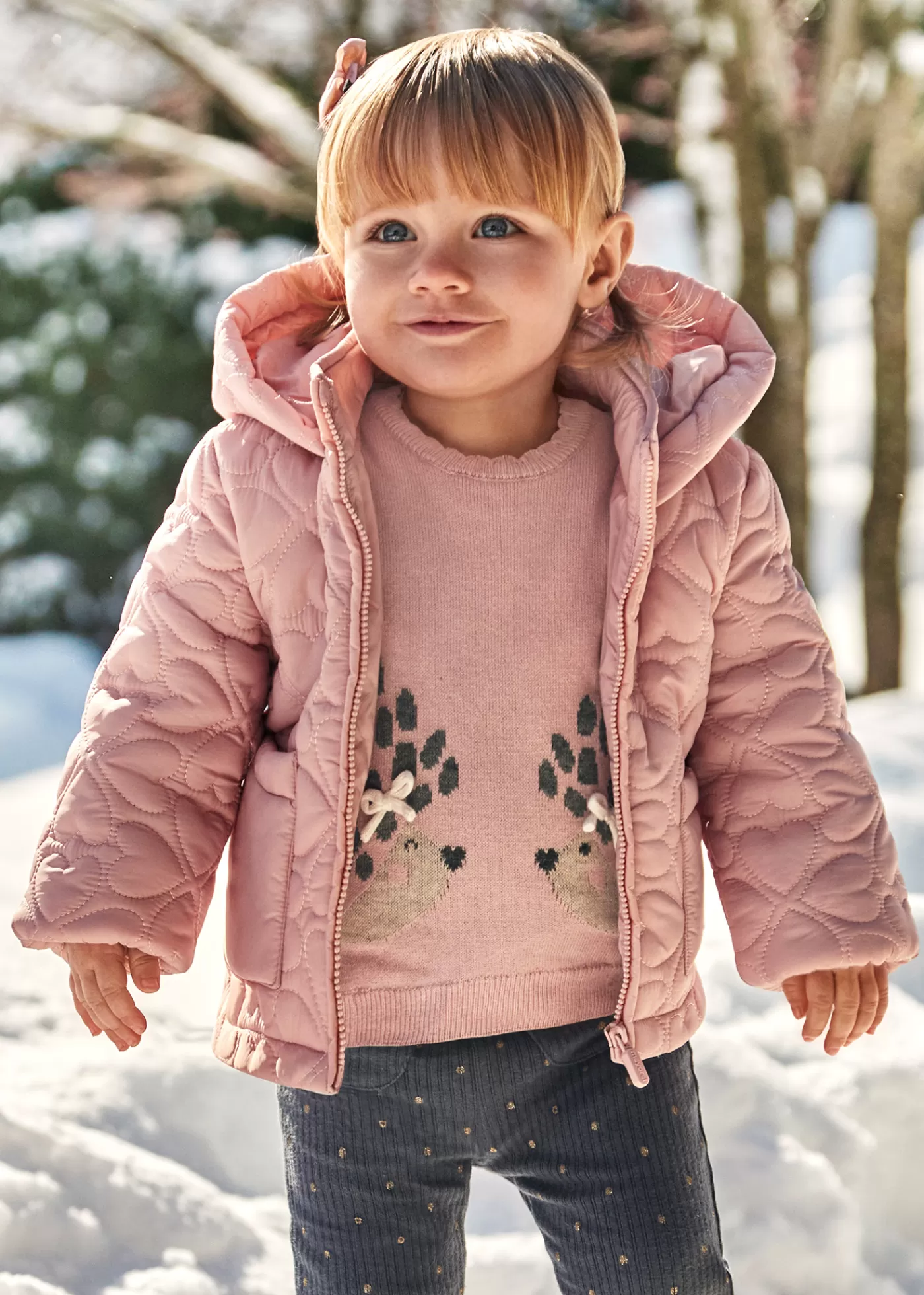 Mayoral Baby Quilted Heart Jacket Blush Sale