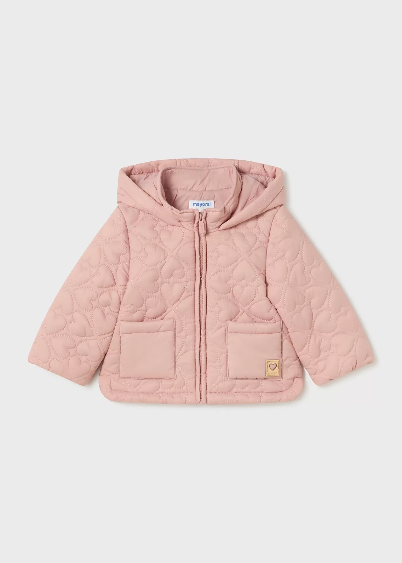 Mayoral Baby Quilted Heart Jacket Blush Sale