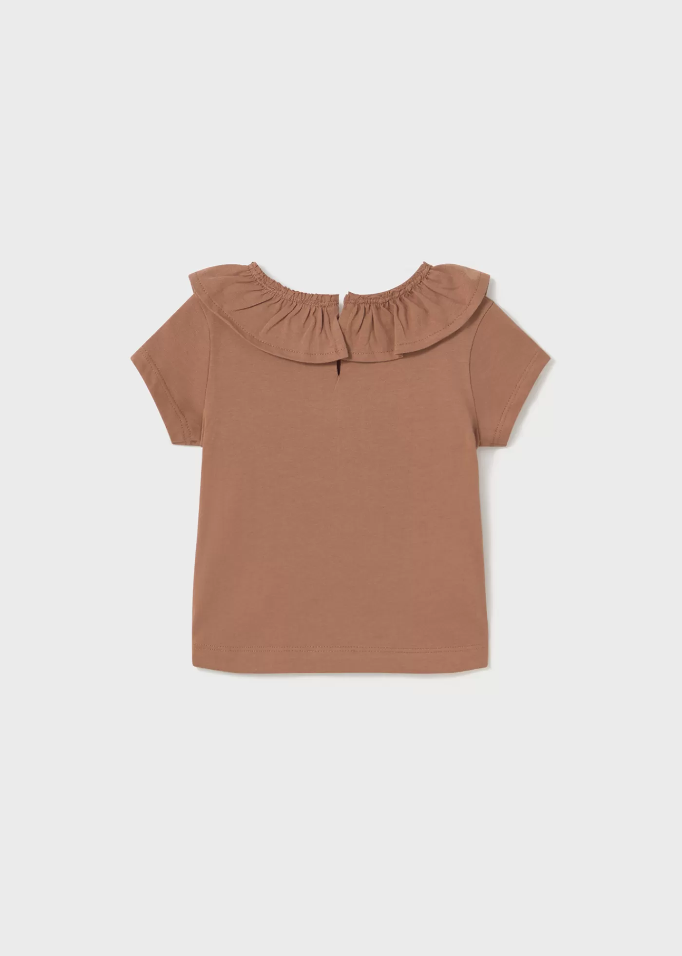 Mayoral Baby Ruffled Collar T-Shirt Toffee New