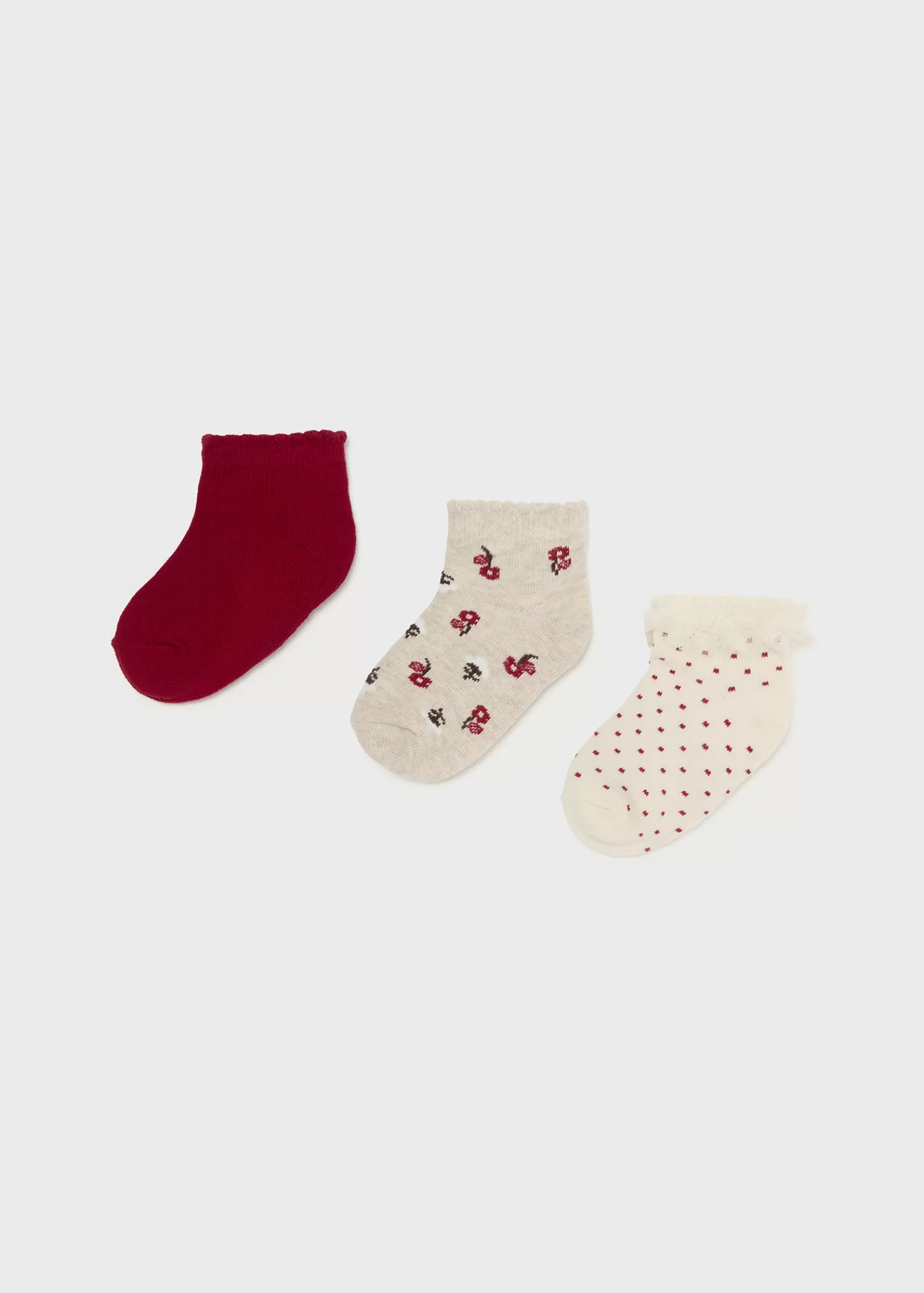 Mayoral Baby Set of 3 Socks Cherry Clearance