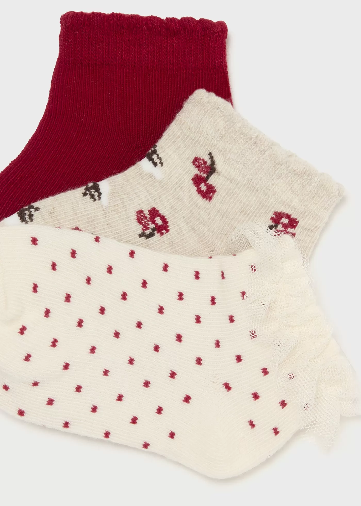 Mayoral Baby Set of 3 Socks Cherry Clearance