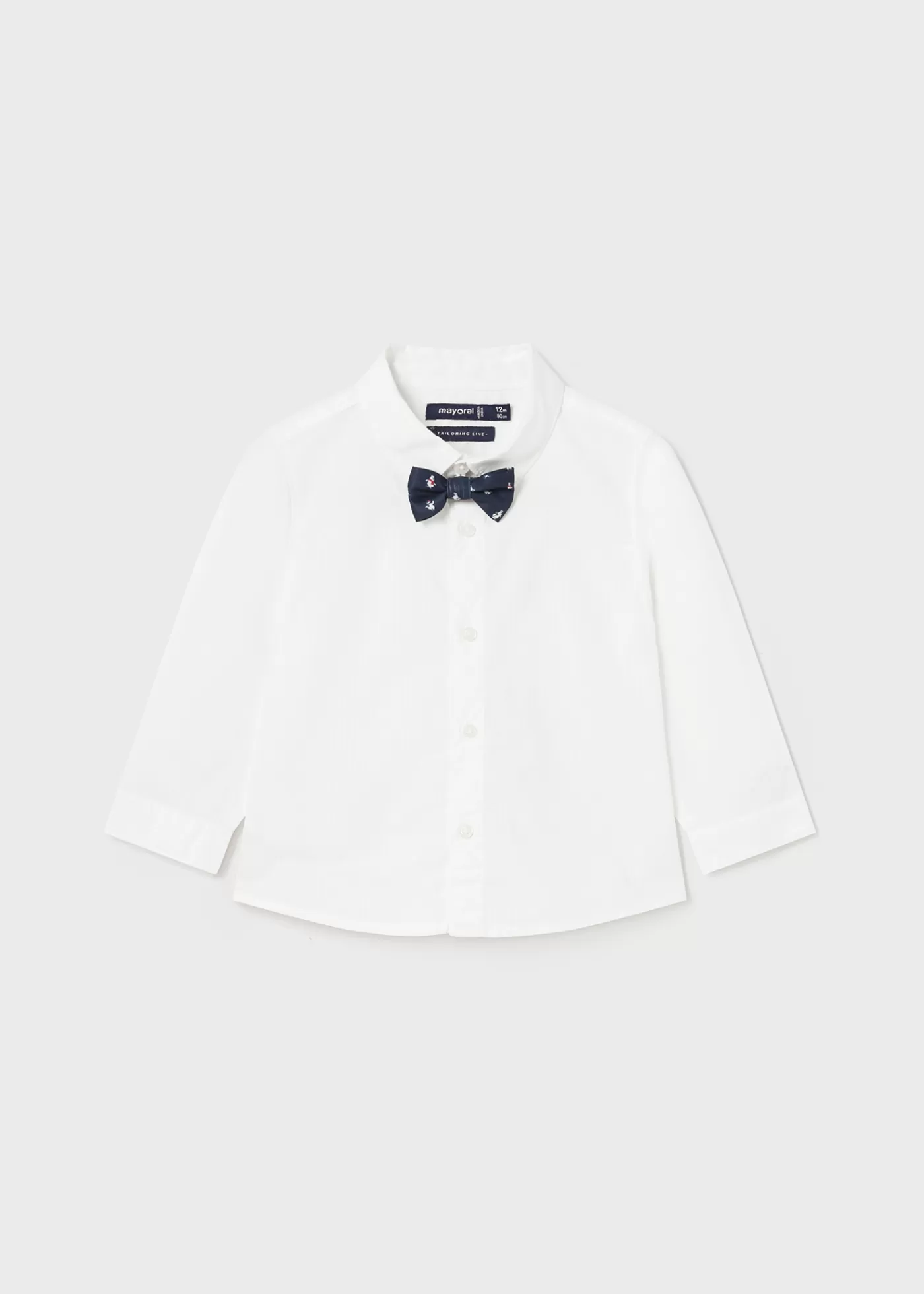 Mayoral Baby Shirt with Bow Tie White Flash Sale