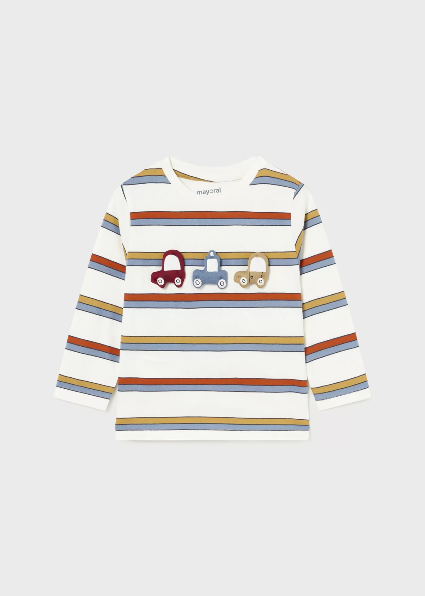 Mayoral Baby Striped Car T-Shirt Orange Sale