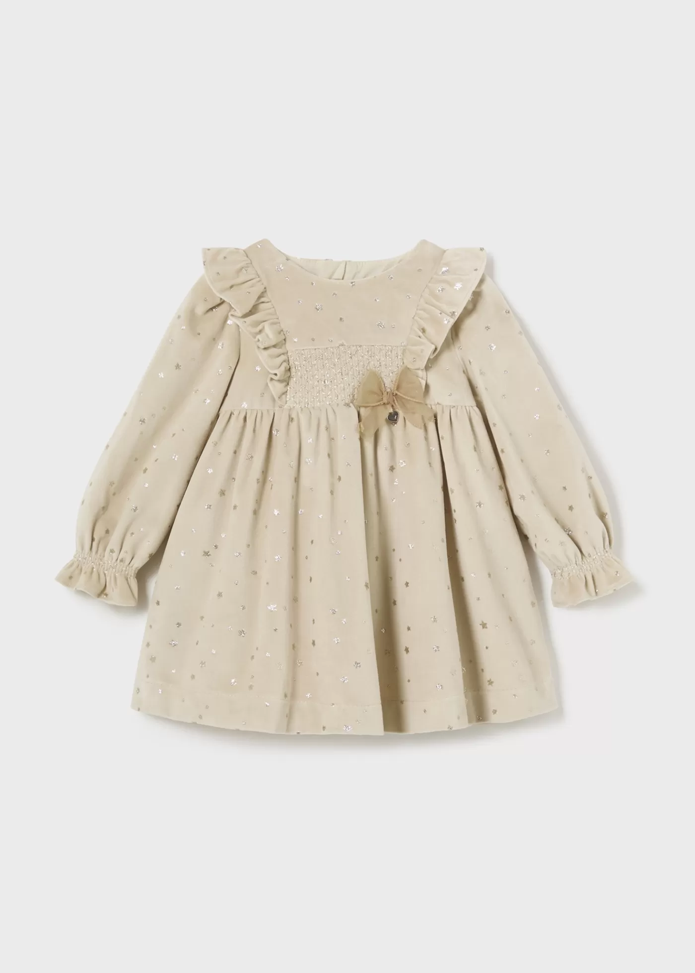 Mayoral Baby Velvet Dress Almond Cheap