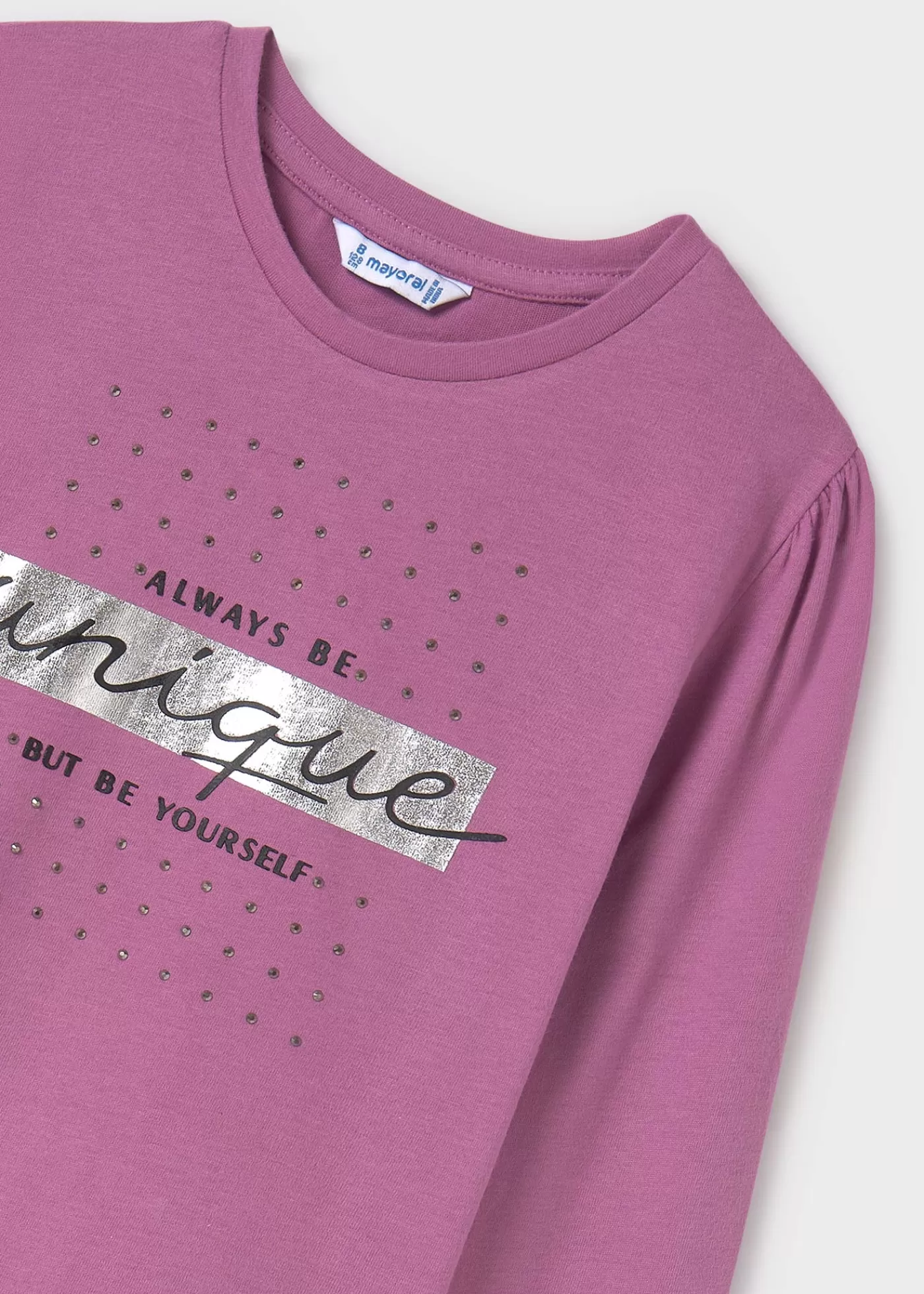 Mayoral Basic t-shirt letters girls Mauve Shop