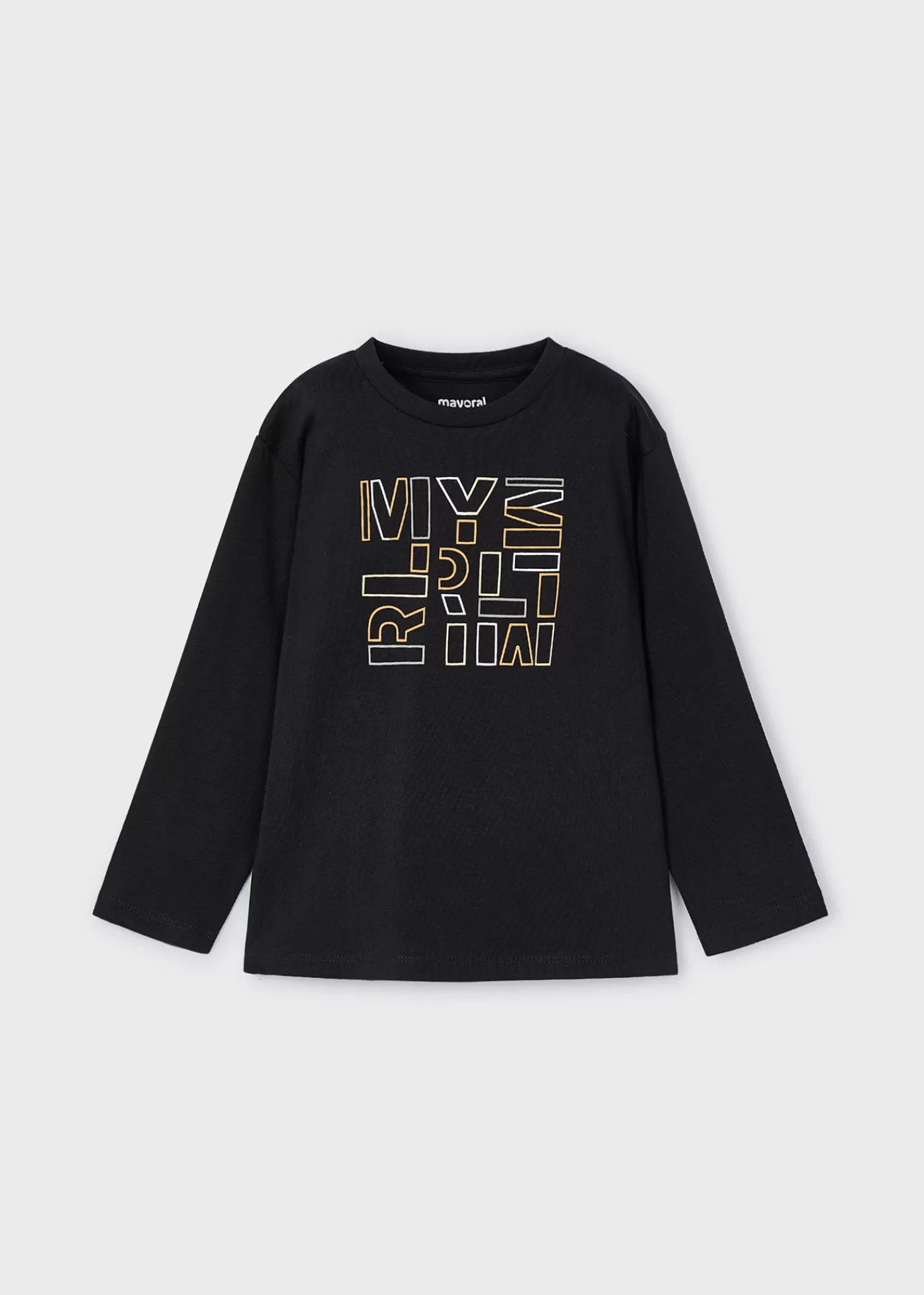 Mayoral Boy Basic Lettering T-Shirt Black Shop