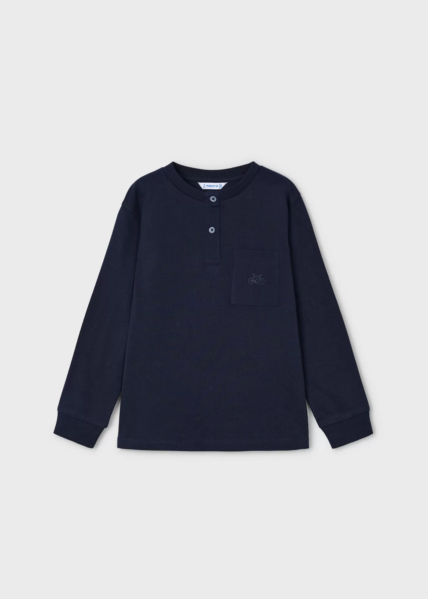 Mayoral Boy Button Neck T-Shirt Navyblue Online