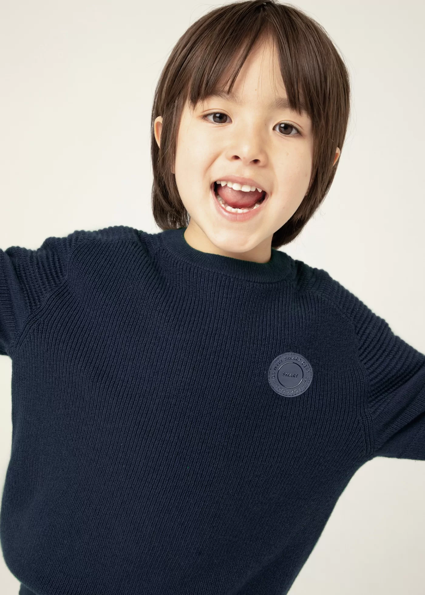 Mayoral Boy Combined Knit Sweater Navy Shop