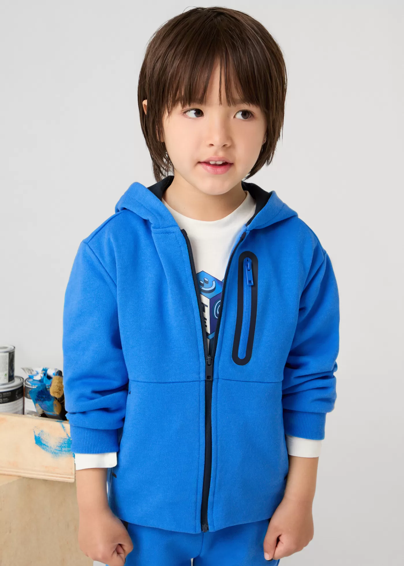 Mayoral Boy Contrast Zip Jacket Cerulean Cheap