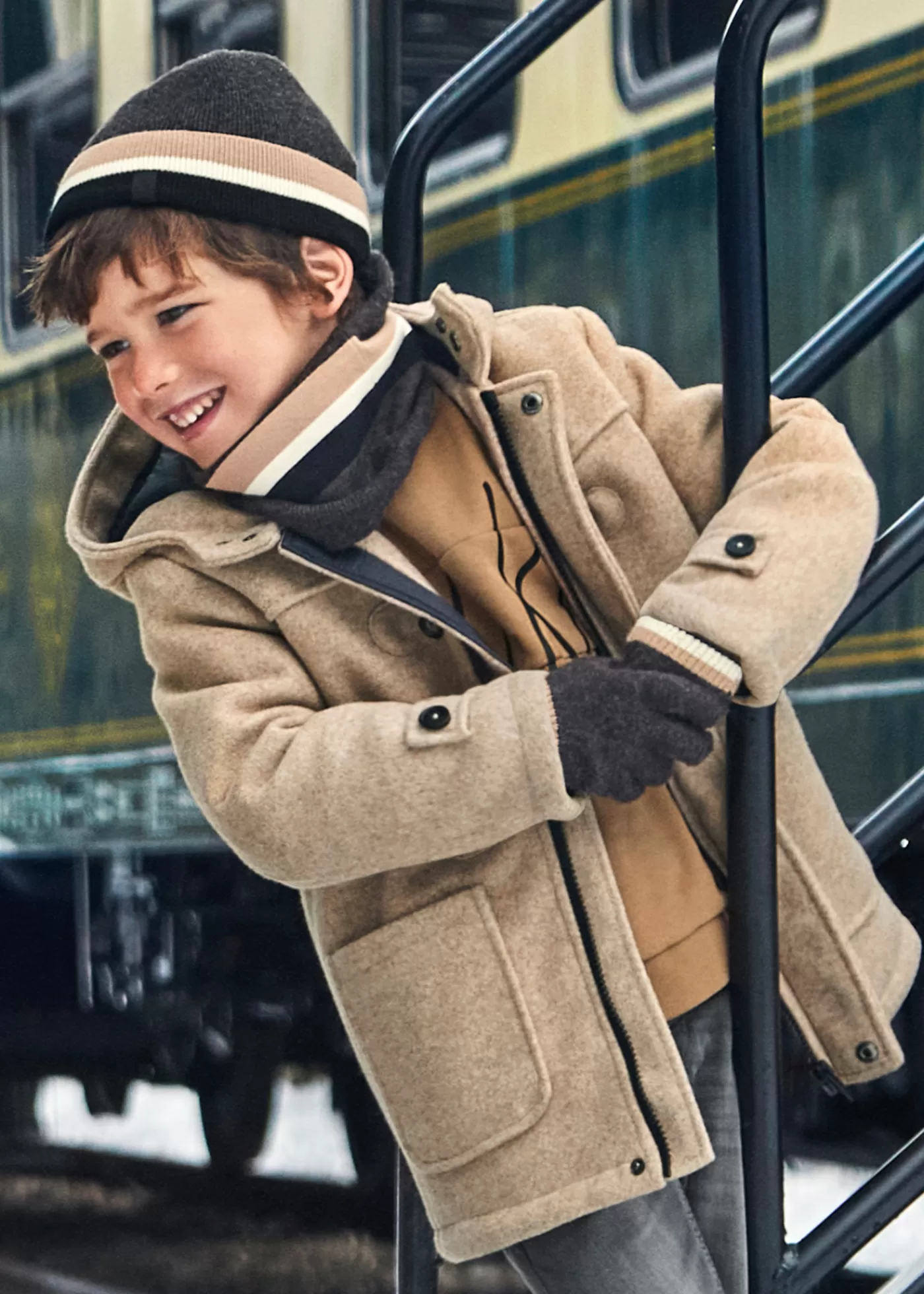 Mayoral Boy Duffle Coat Cinnamon Clearance