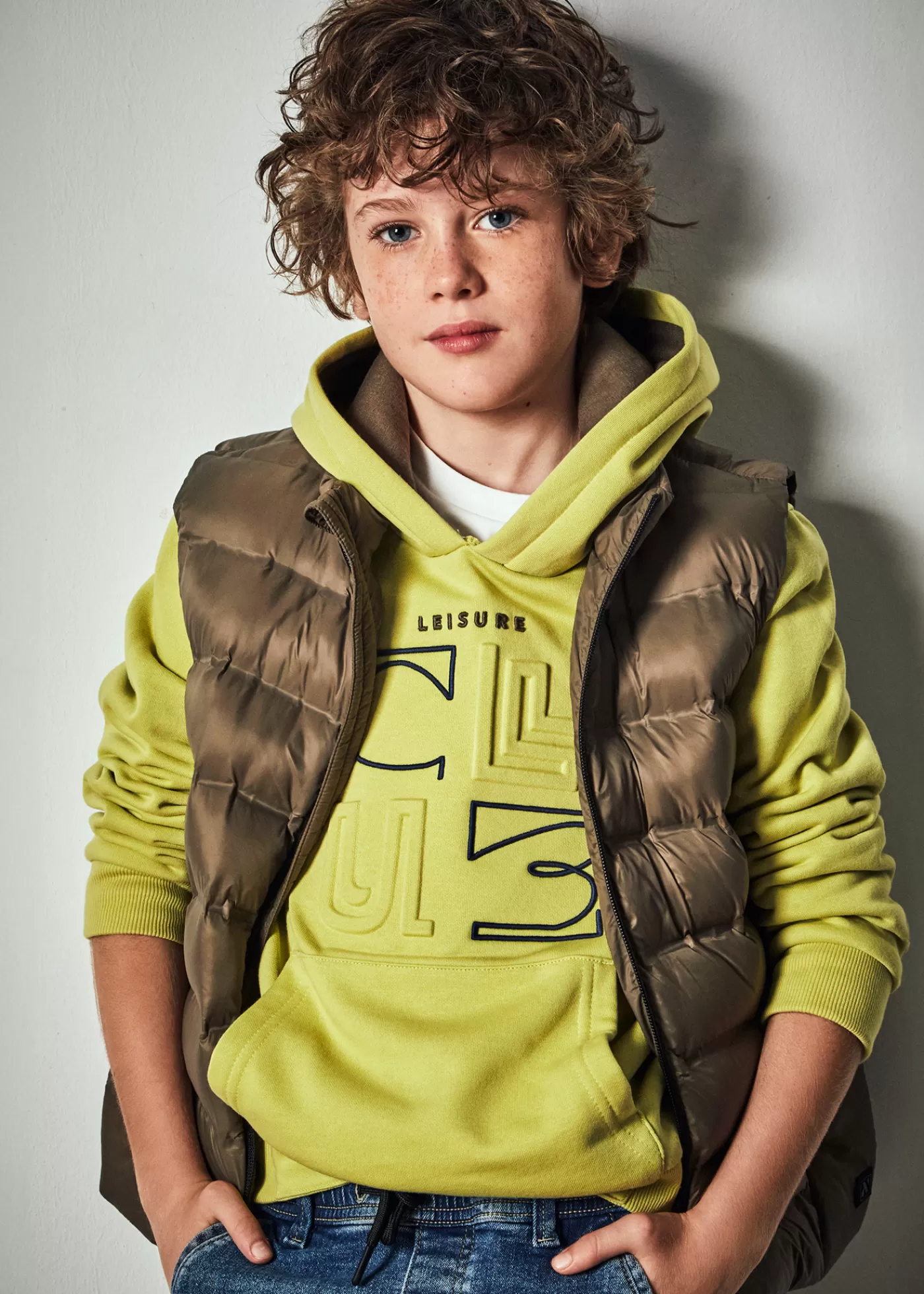 Mayoral Boy Embossed Hoodie Lime Clearance