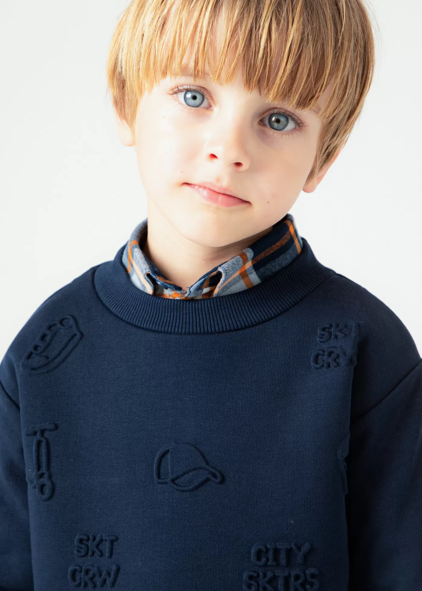 Mayoral Boy Embossed Sweatshirt Navyblue Discount