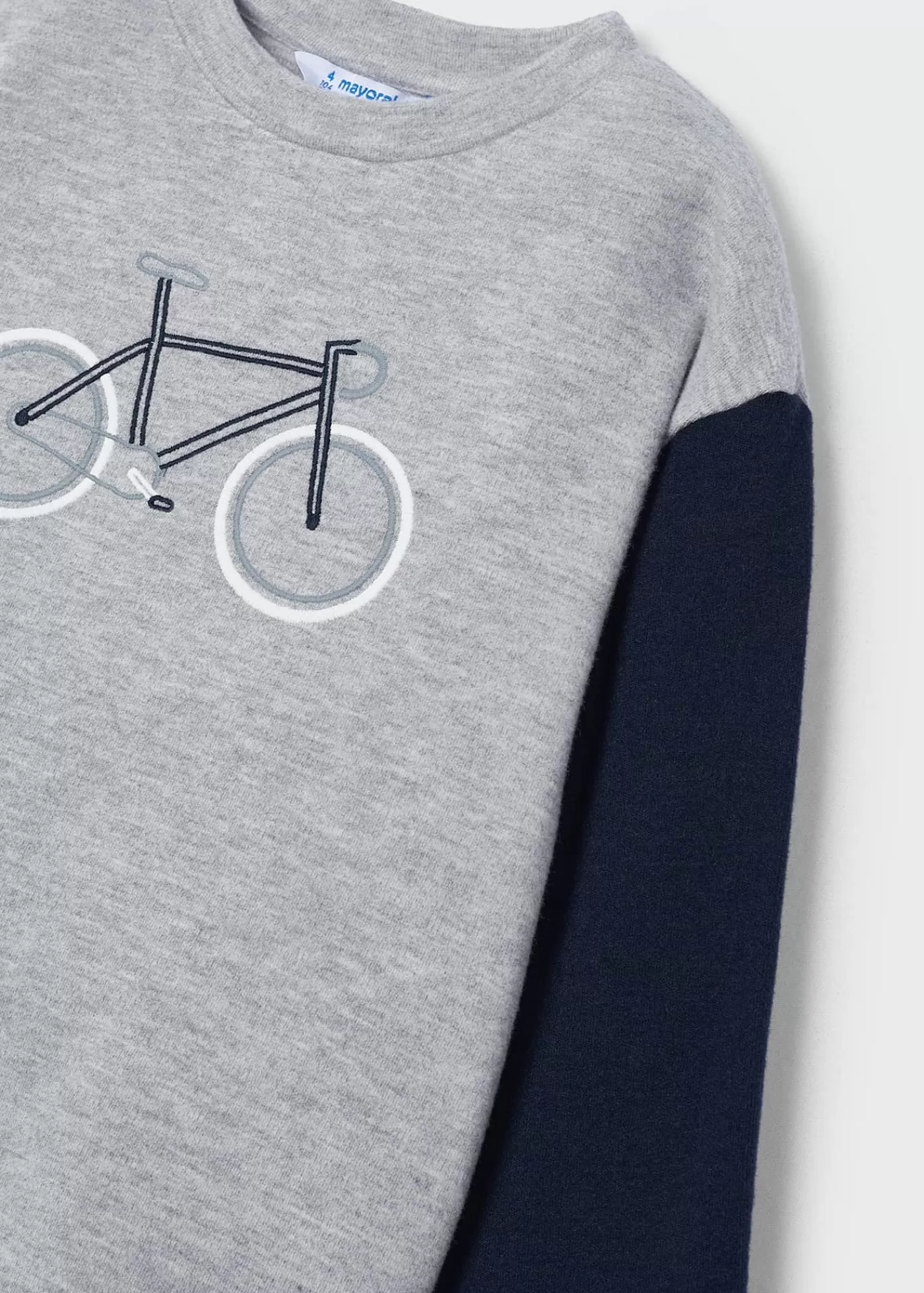 Mayoral Boy Embroidered Bicycle T-Shirt Ashheather Flash Sale