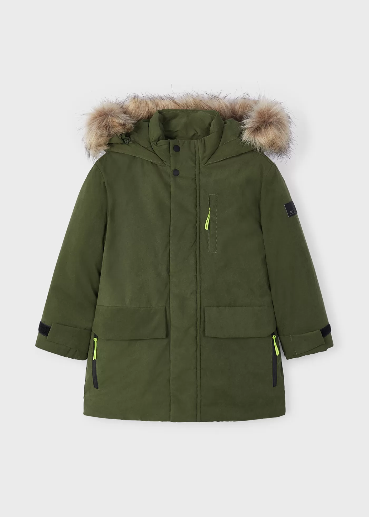 Mayoral Boy Faux Fur Hood Parka Moss Online