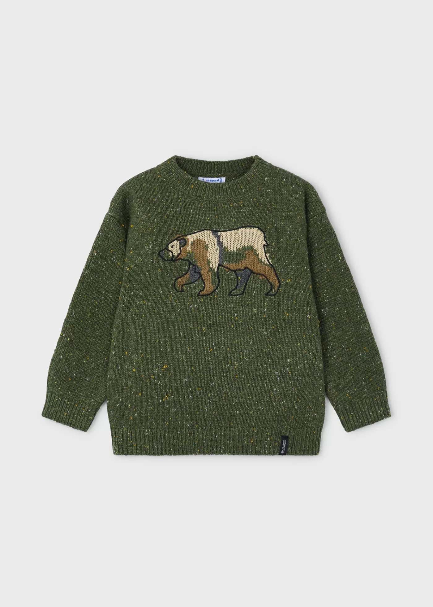 Mayoral Boy Intarsia Bear Sweater Forestmix Best