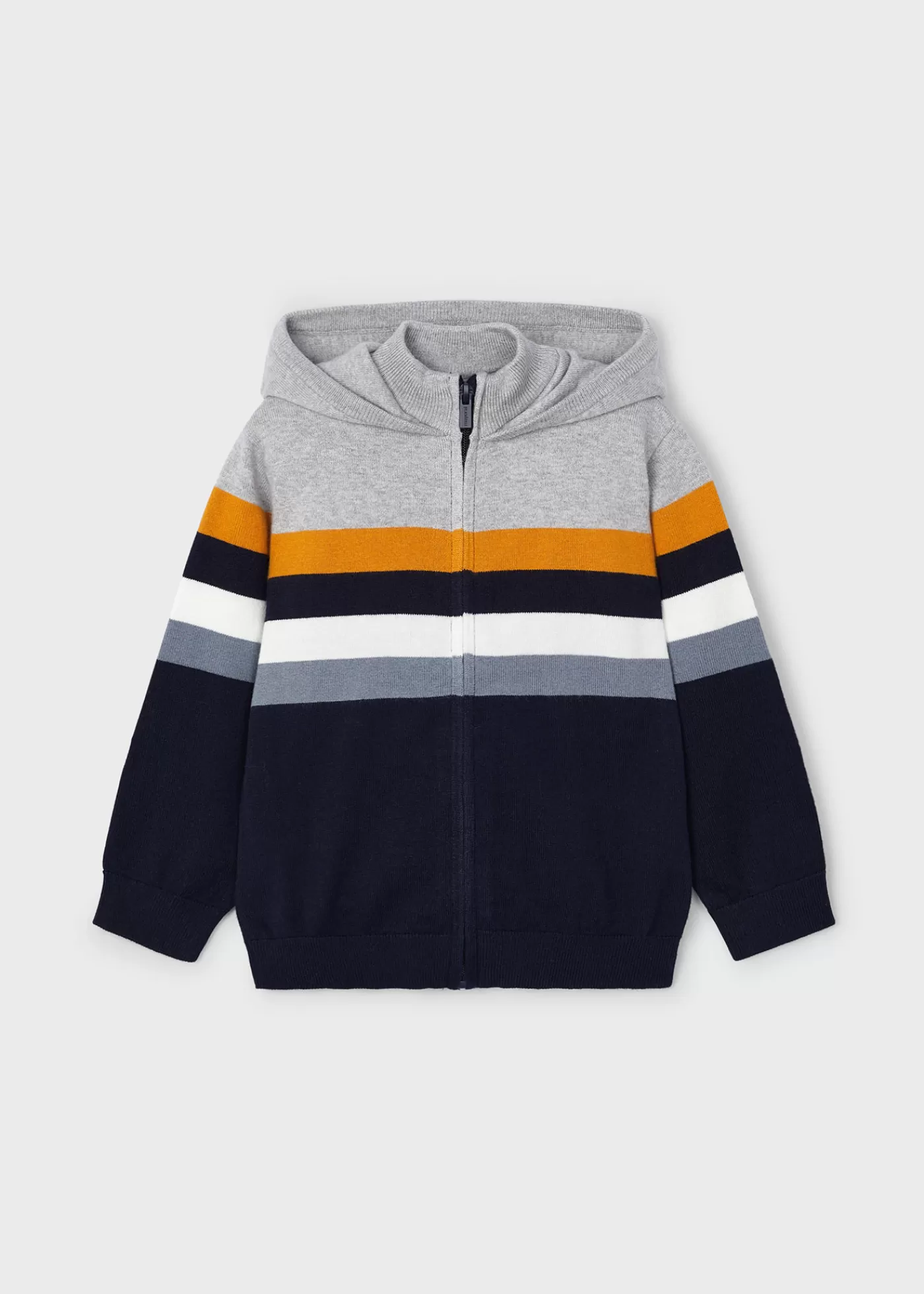 Mayoral Boy Knit Striped Hoodie Carrot Sale