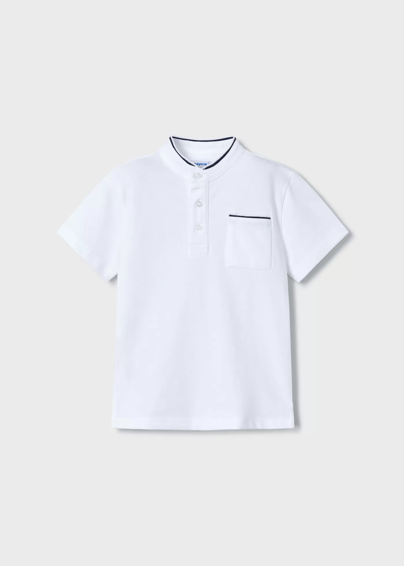 Mayoral Boy Mandarin Collar Polo Shirt White Best Sale