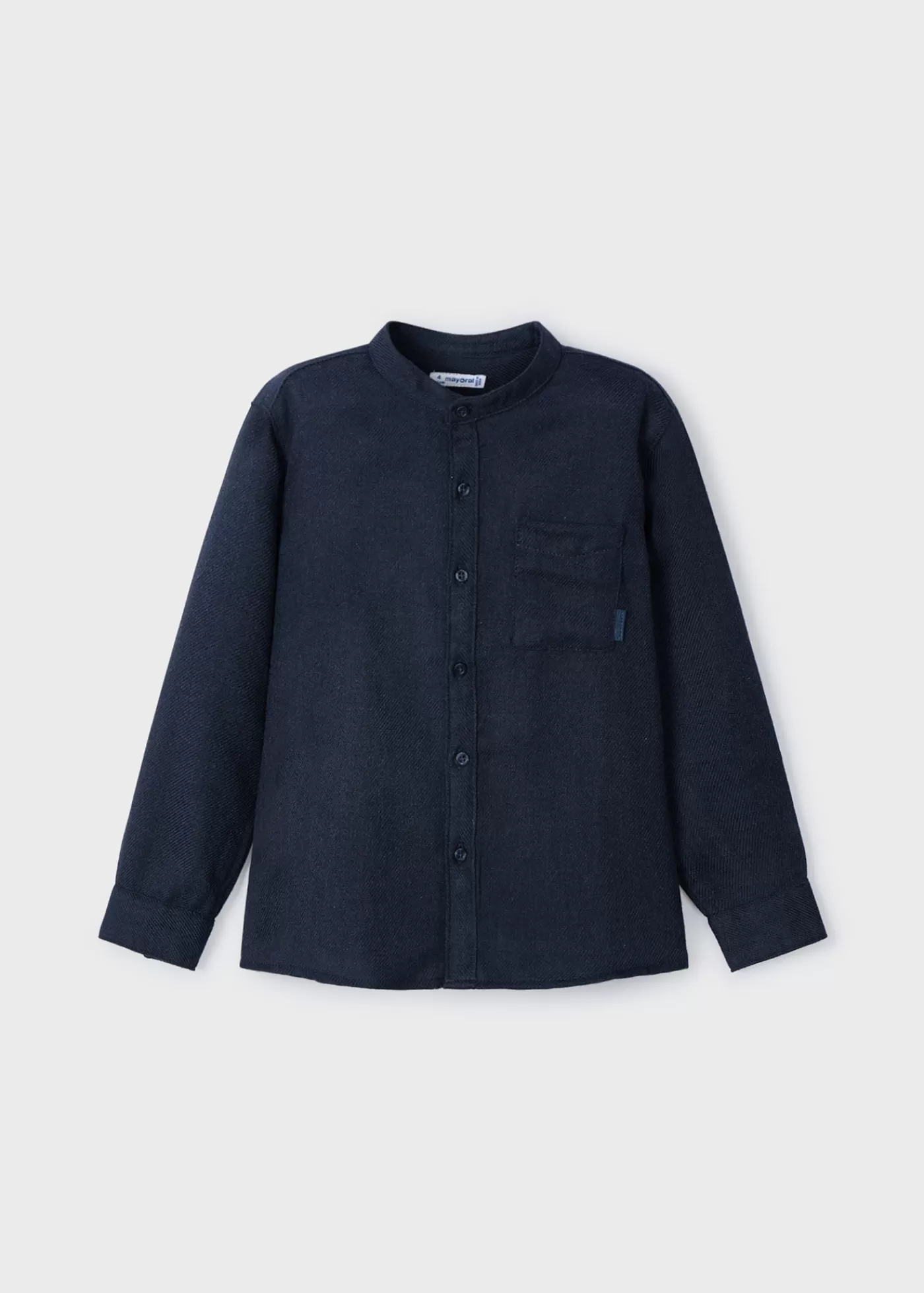 Mayoral Boy Mao Collar Shirt Navyblue Hot