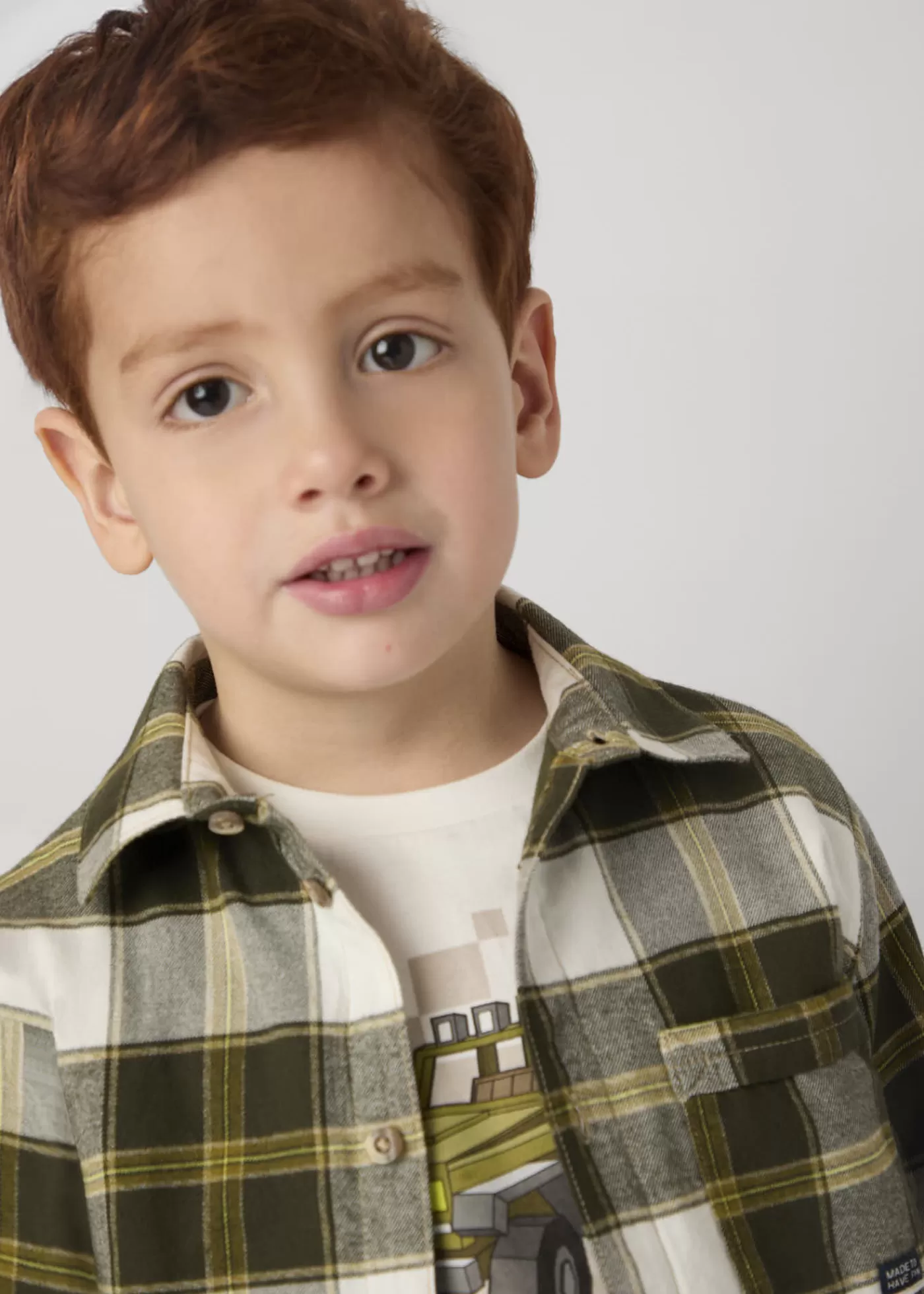 Mayoral Boy Plaid Overshirt Moss Shop