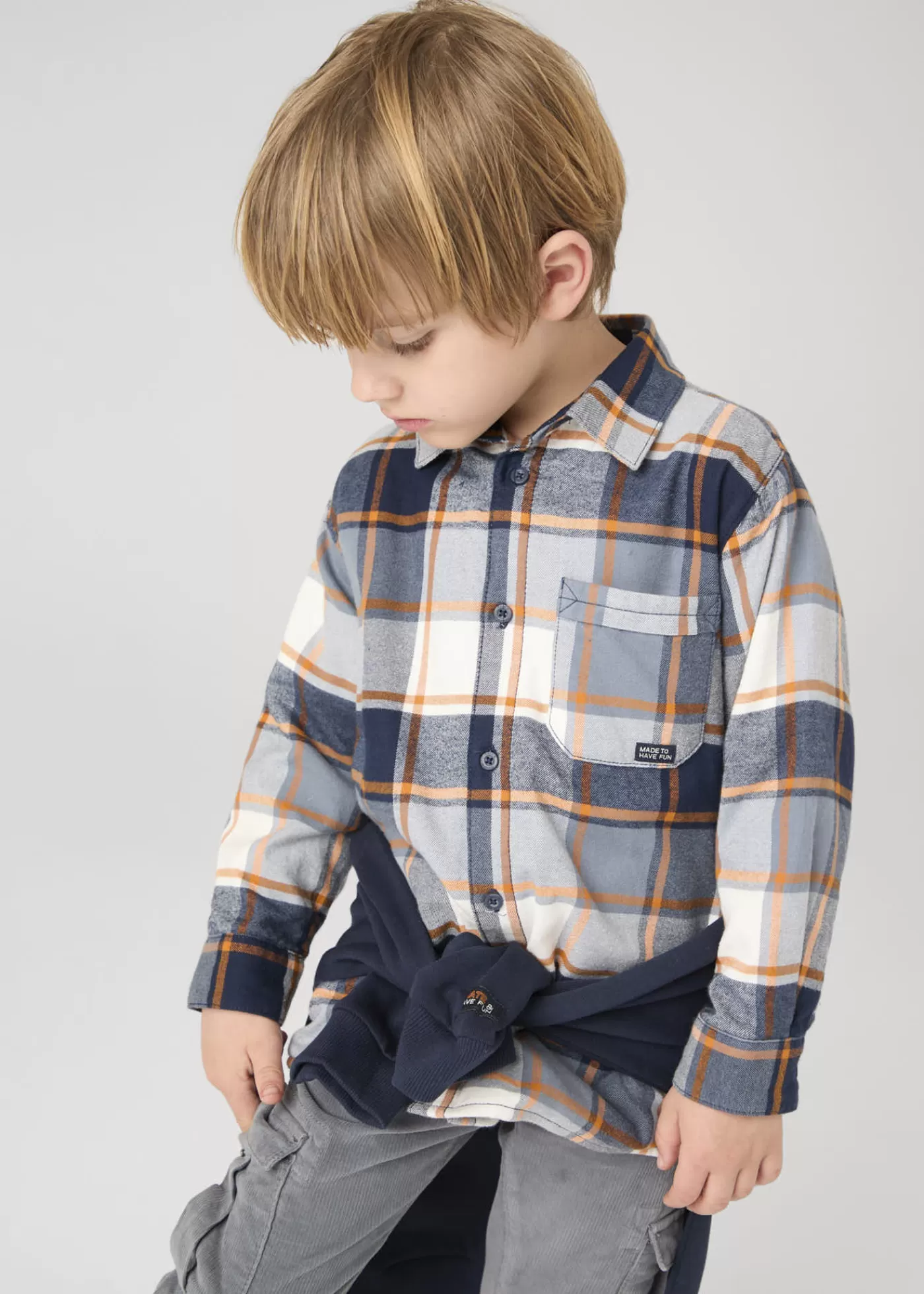 Mayoral Boy Plaid Overshirt Carrot Cheap