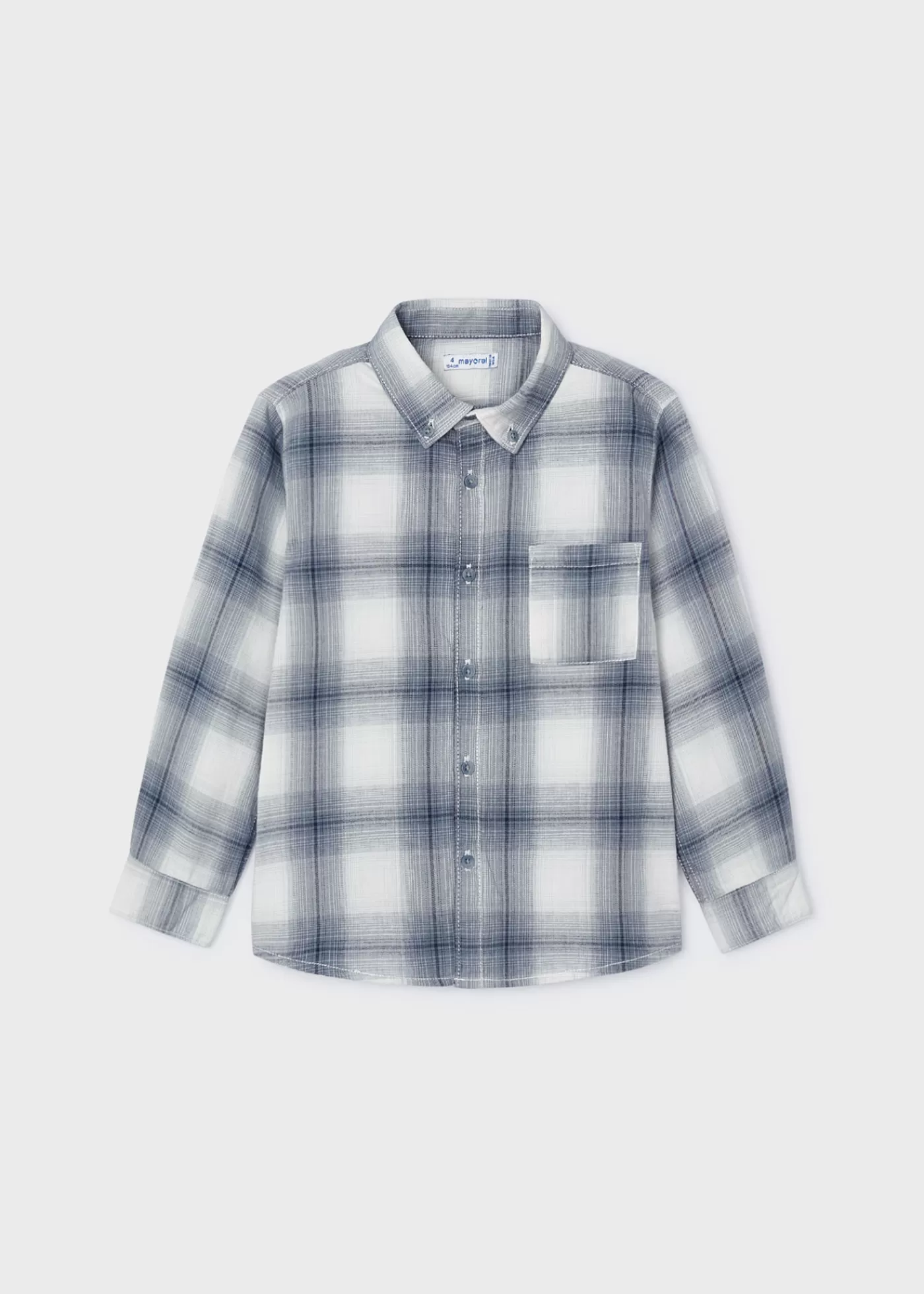 Mayoral Boy Plaid Shirt Cloudy New