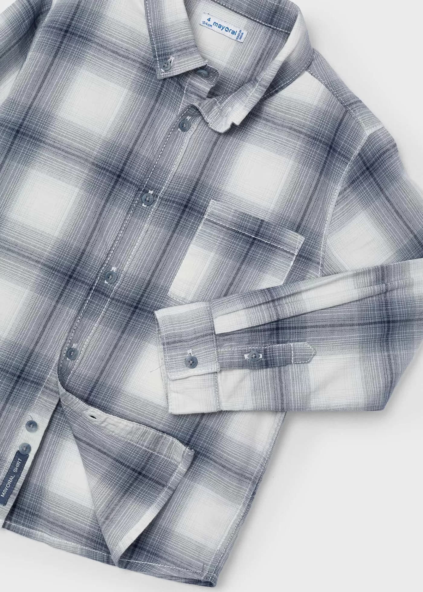 Mayoral Boy Plaid Shirt Cloudy New