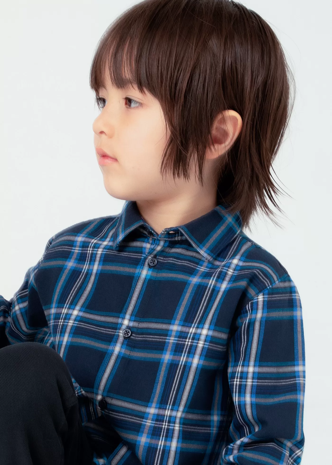 Mayoral Boy Plaid Shirt Cerulean Best Sale