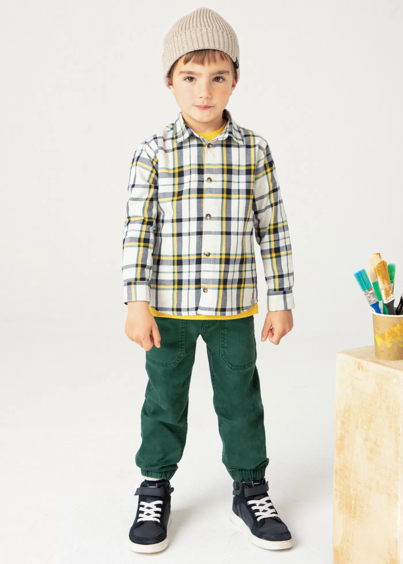 Mayoral Boy Plaid Shirt Pollen Cheap