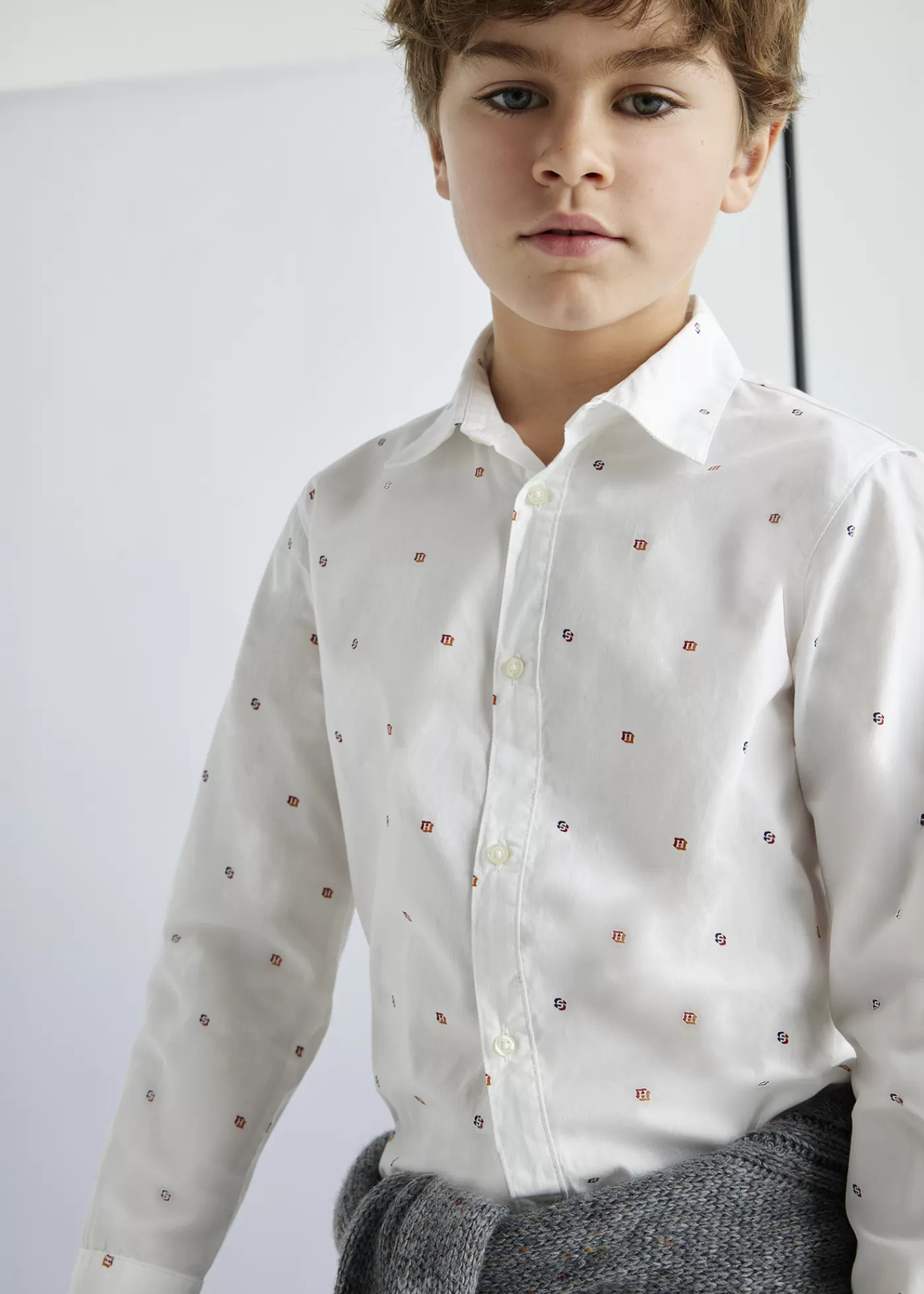 Mayoral Boy Print Shirt White Store