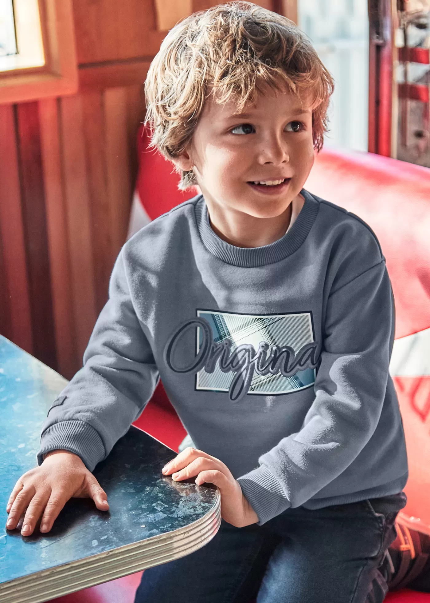 Mayoral Boy Relaxed Shoulder Sweatshirt Cloudy Sale