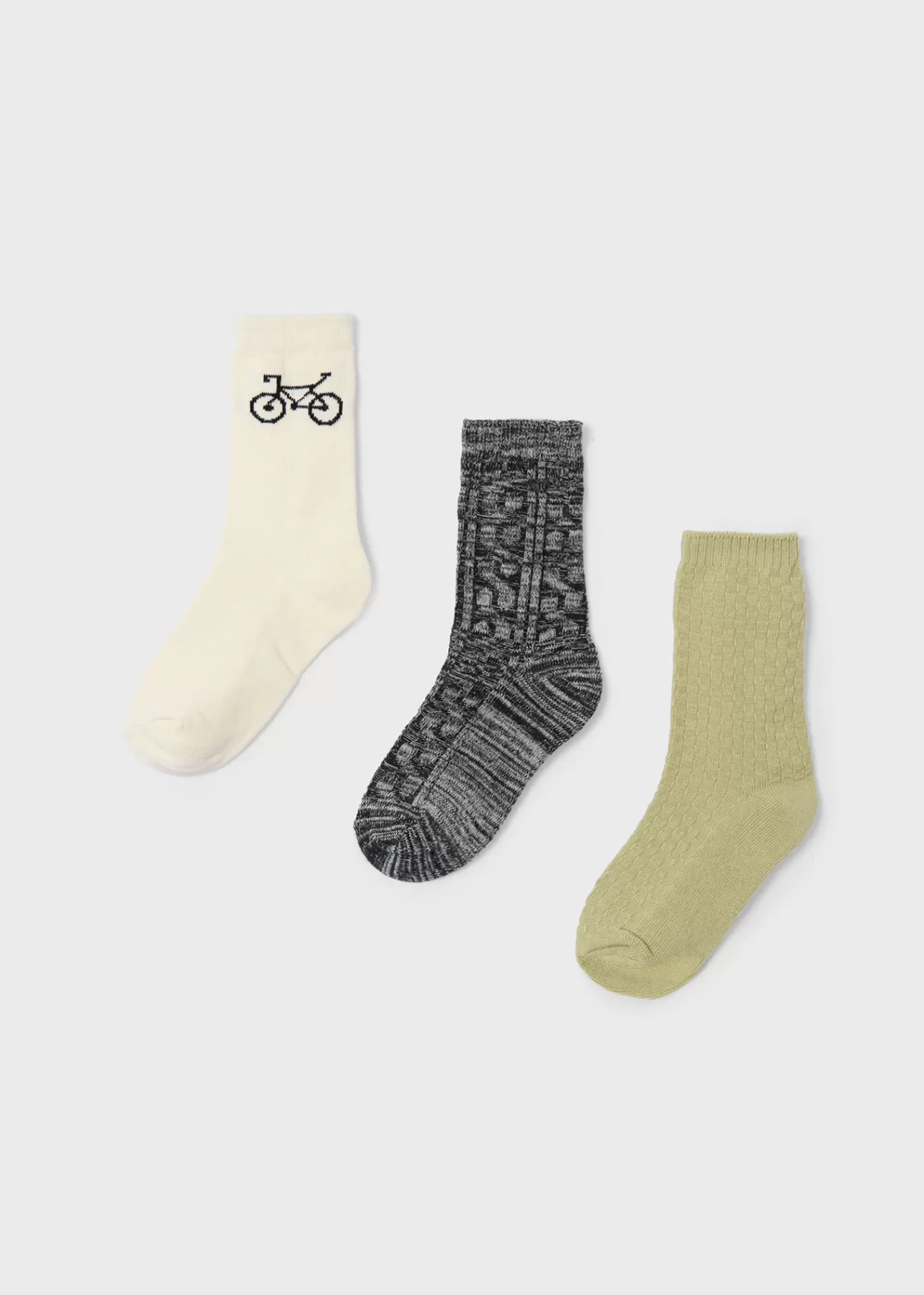 Mayoral Boy Set of 3 Structured Socks Pencilgreyheather Sale