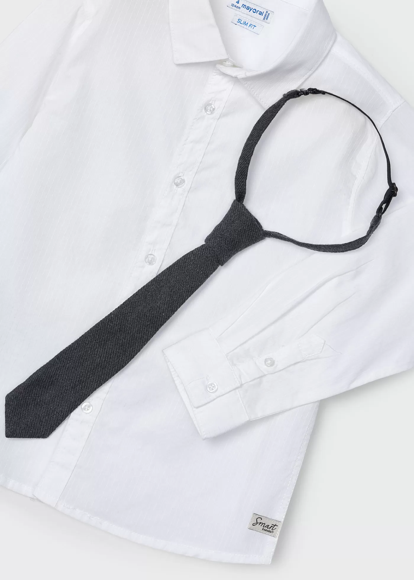 Mayoral Boy Shirt with Tie White Clearance