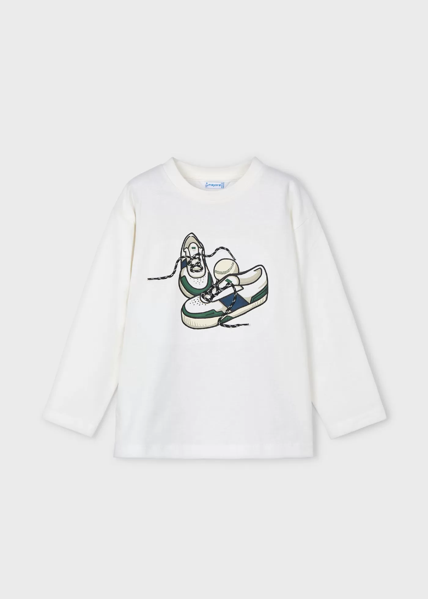 Mayoral Boy Shoes Print T-Shirt Cream Shop