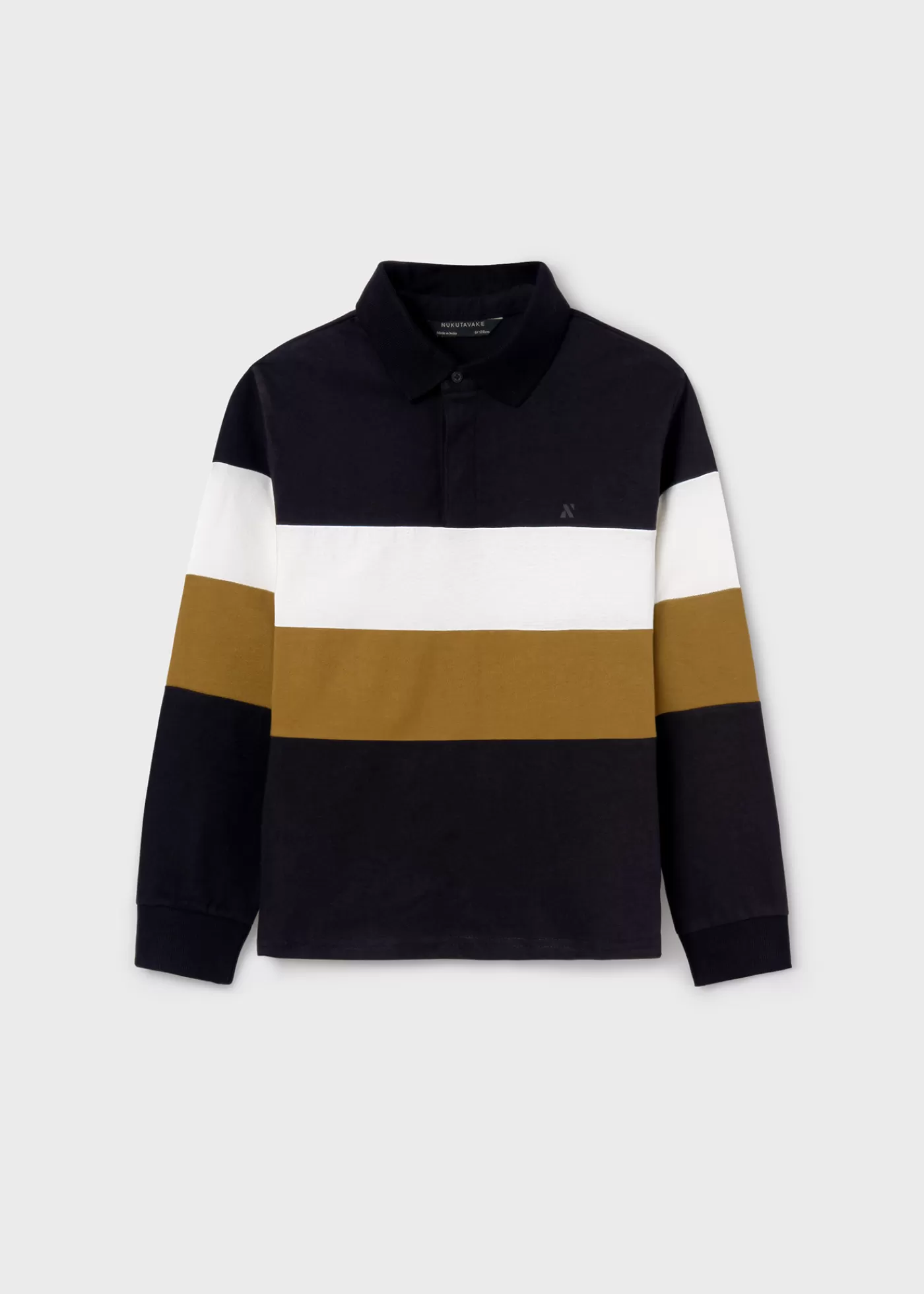 Mayoral Boy Striped Polo Shirt Black Cheap