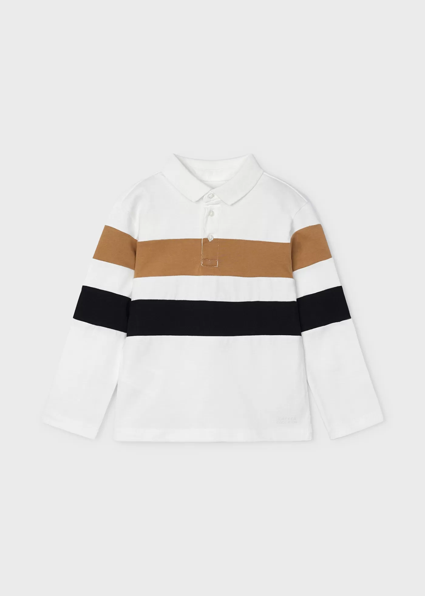 Mayoral Boy Striped Polo Shirt Cream Hot