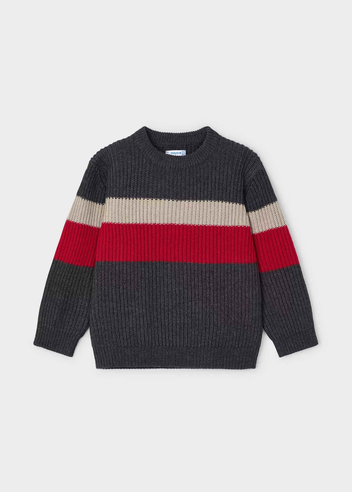 Mayoral Boy Striped Ribbed Sweater Pencilgreyheather Shop