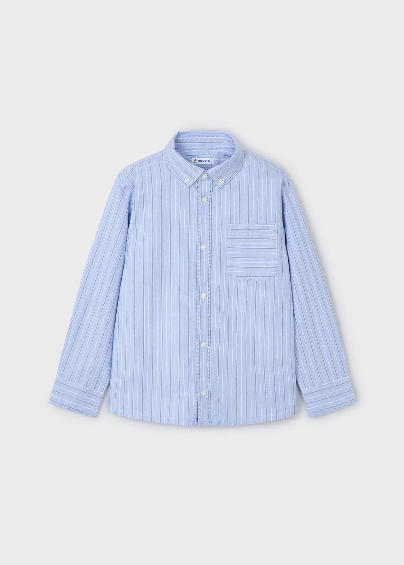 Mayoral Boy Striped Shirt Skyblue Hot