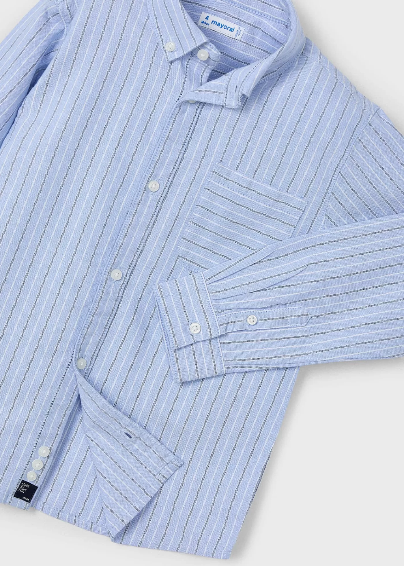 Mayoral Boy Striped Shirt Skyblue Hot