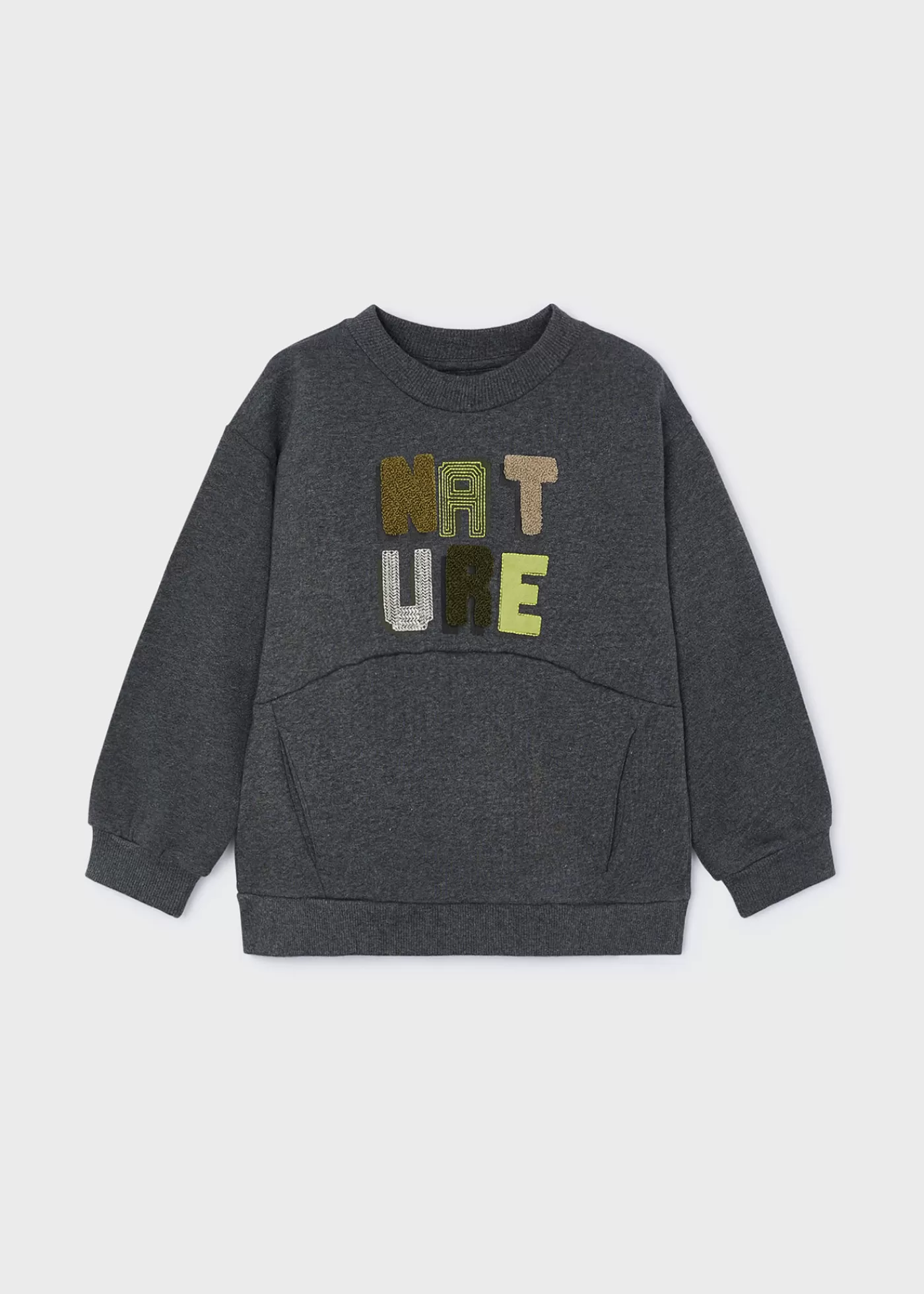 Mayoral Boy Text Print Sweatshirt Pencilgreyheather Best Sale