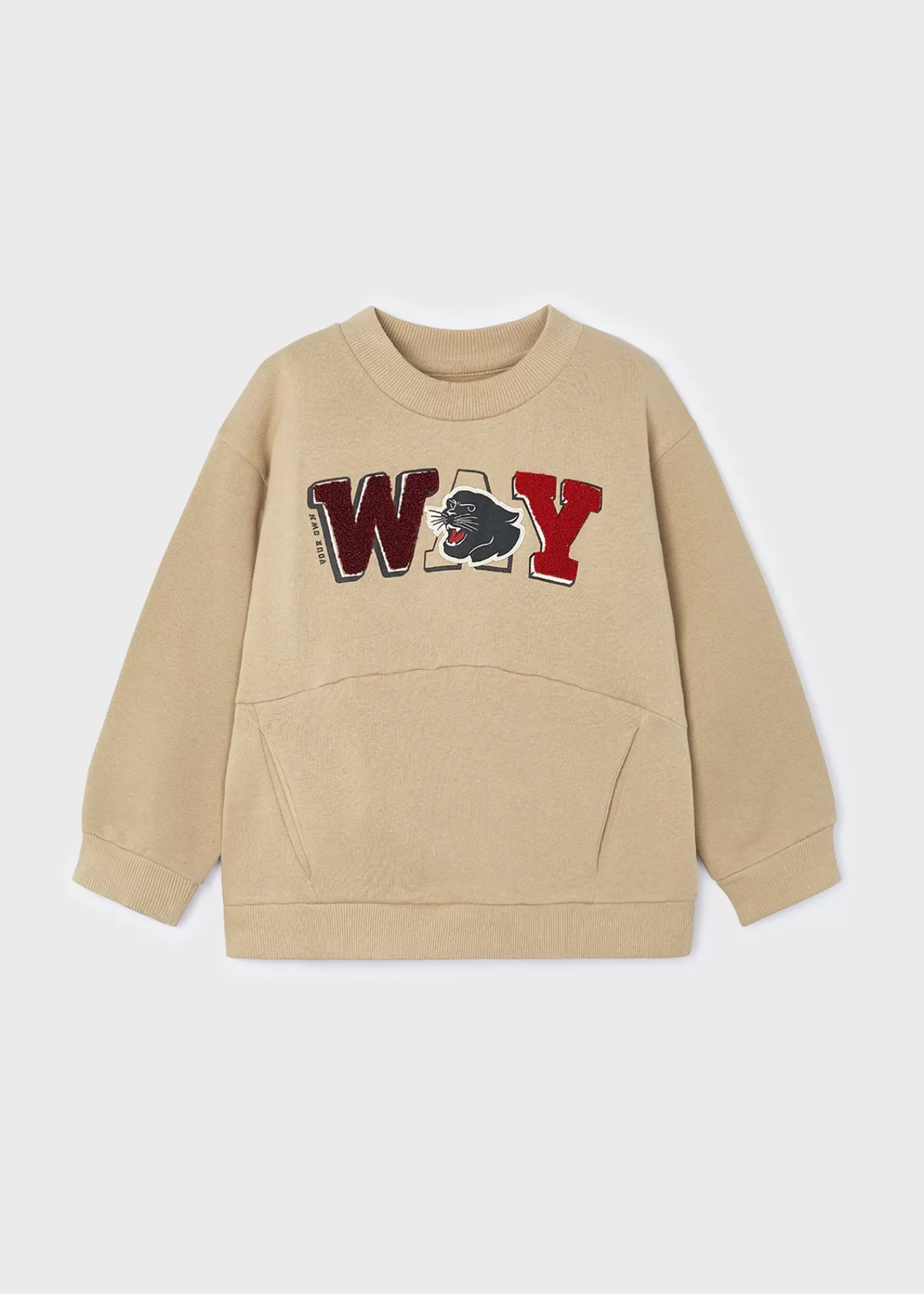 Mayoral Boy Text Print Sweatshirt Sand Clearance