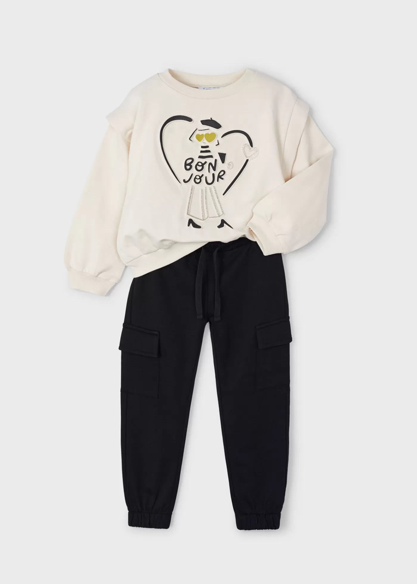 Mayoral Girl 2 Piece Heart Tracksuit Black Sale