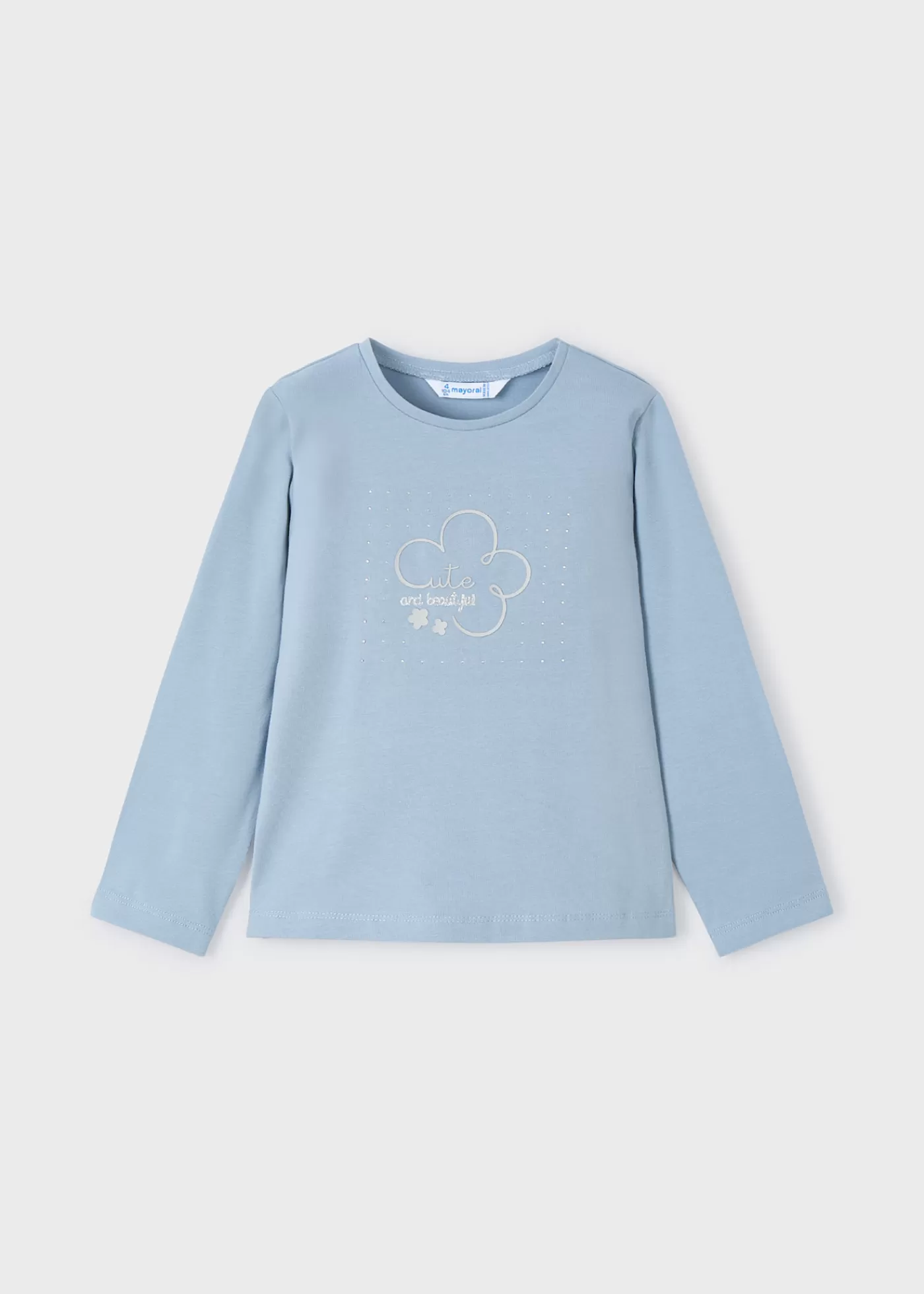 Mayoral Girl Basic Flower T-Shirt Skyblue Online