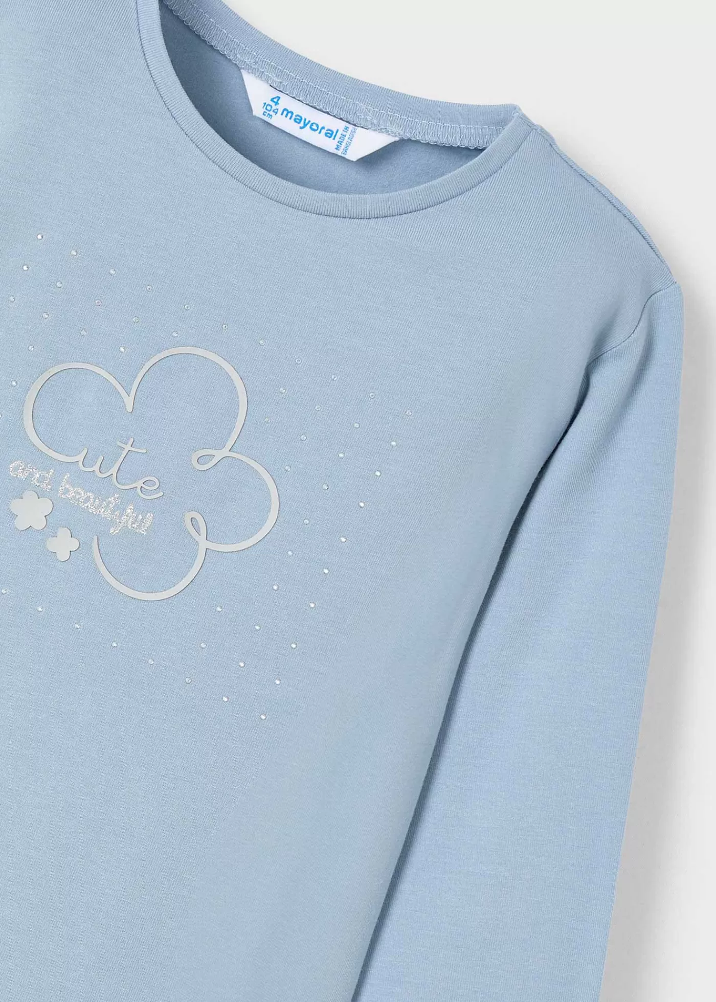 Mayoral Girl Basic Flower T-Shirt Skyblue Online