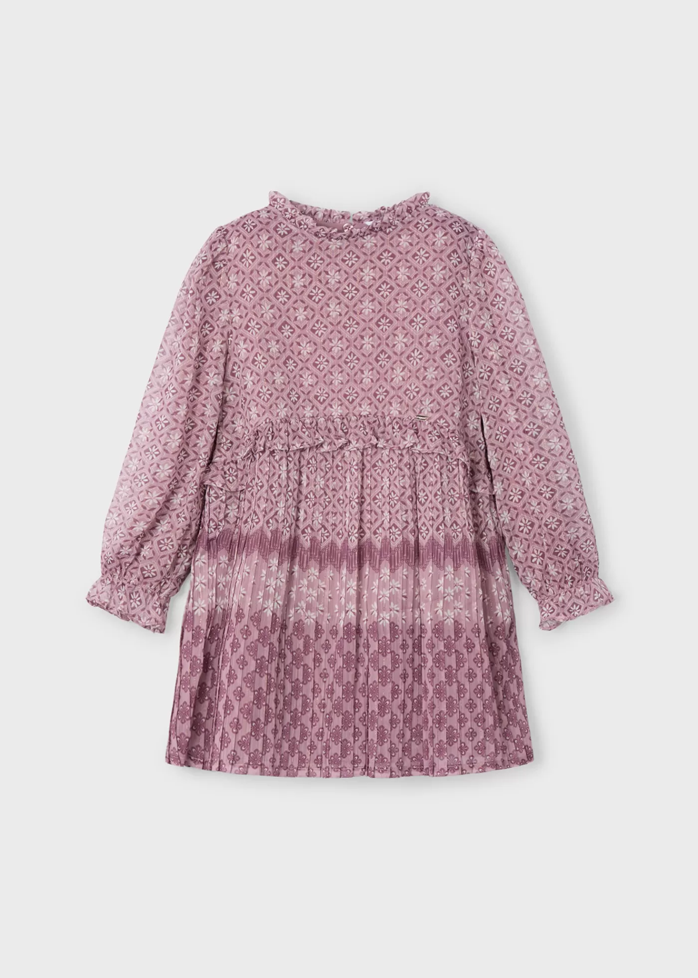 Mayoral Girl Chiffon Print Pleated Dress Rosy Shop