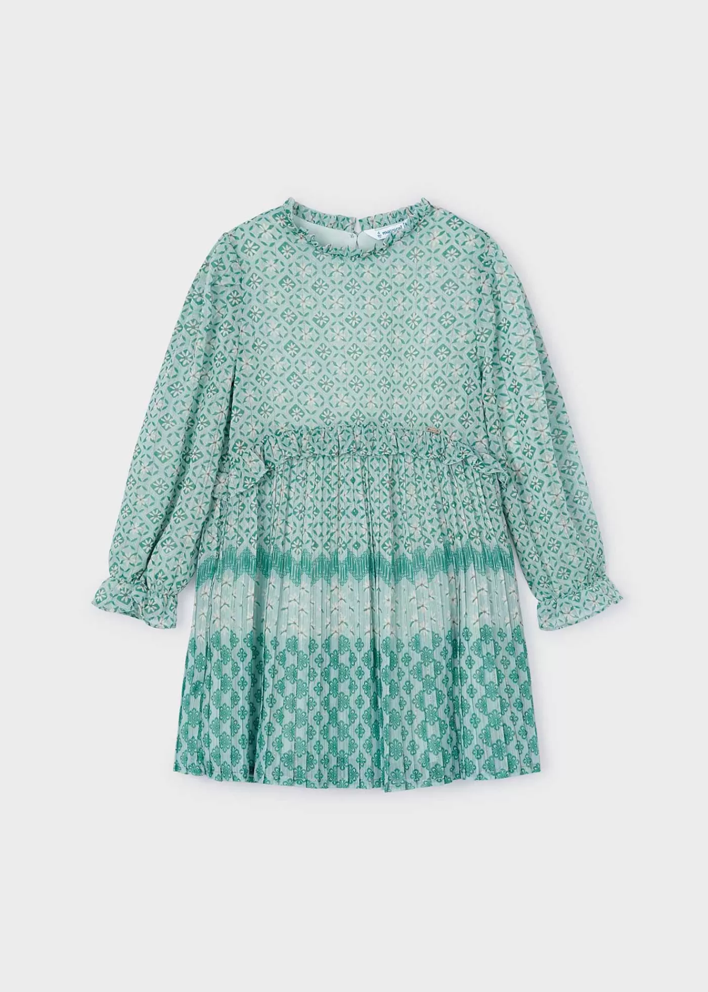 Mayoral Girl Chiffon Print Pleated Dress Jade Shop