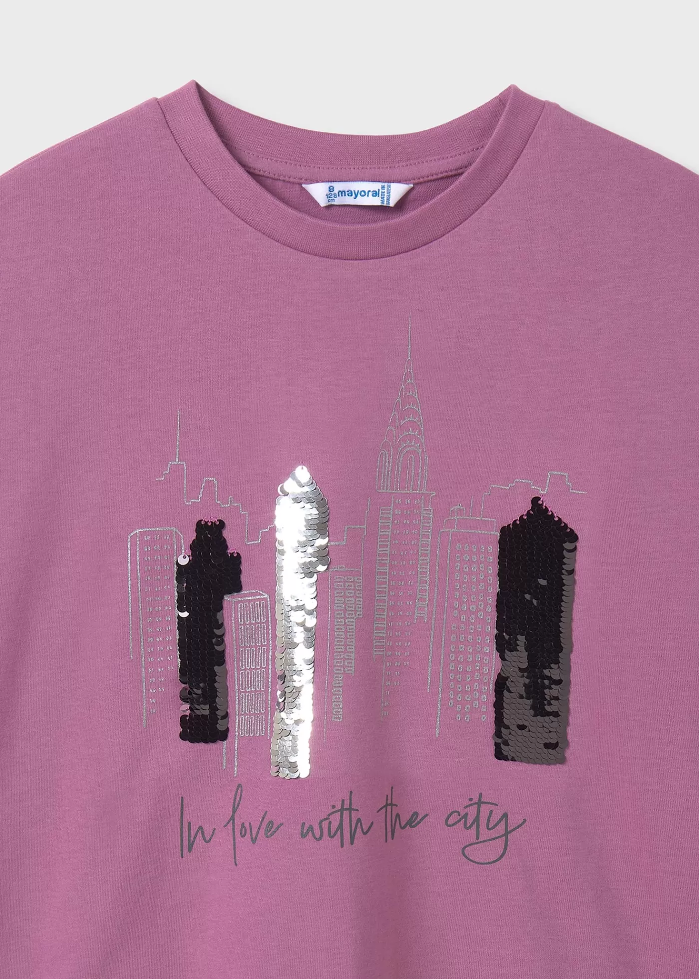 Mayoral Girl City Print T-Shirt Mauve New