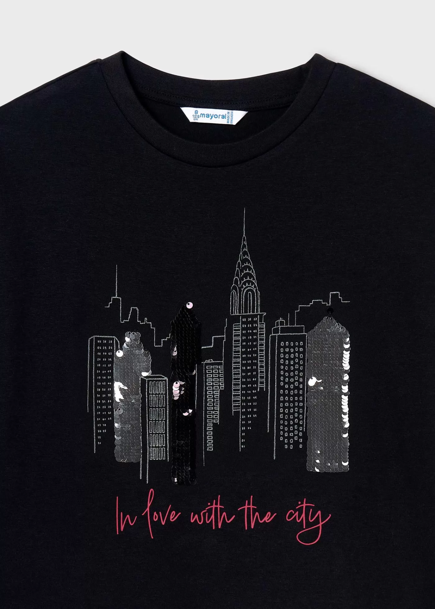 Mayoral Girl City Print T-Shirt Black Fashion