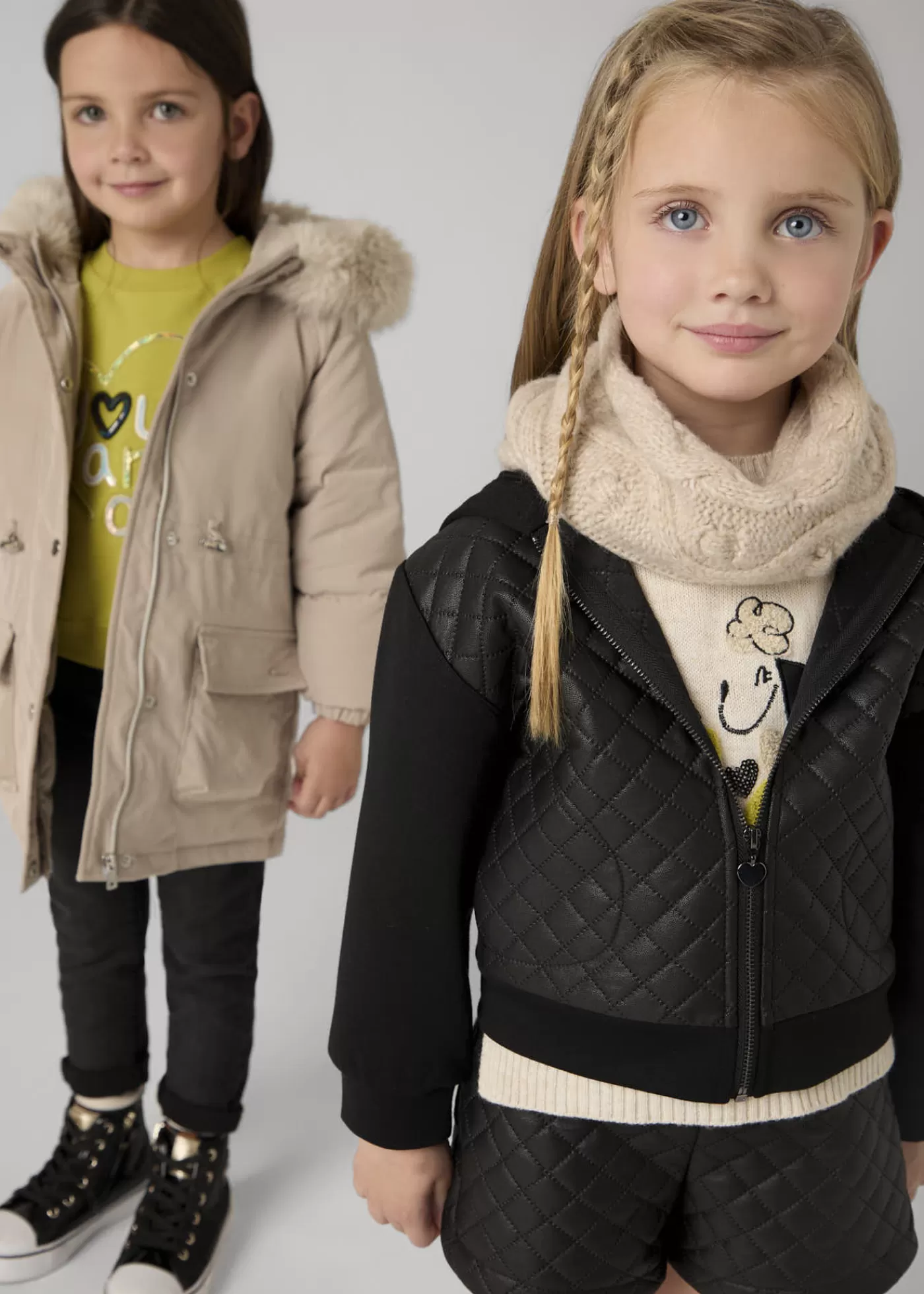 Mayoral Girl Combined Quilted Jacket Black Best Sale