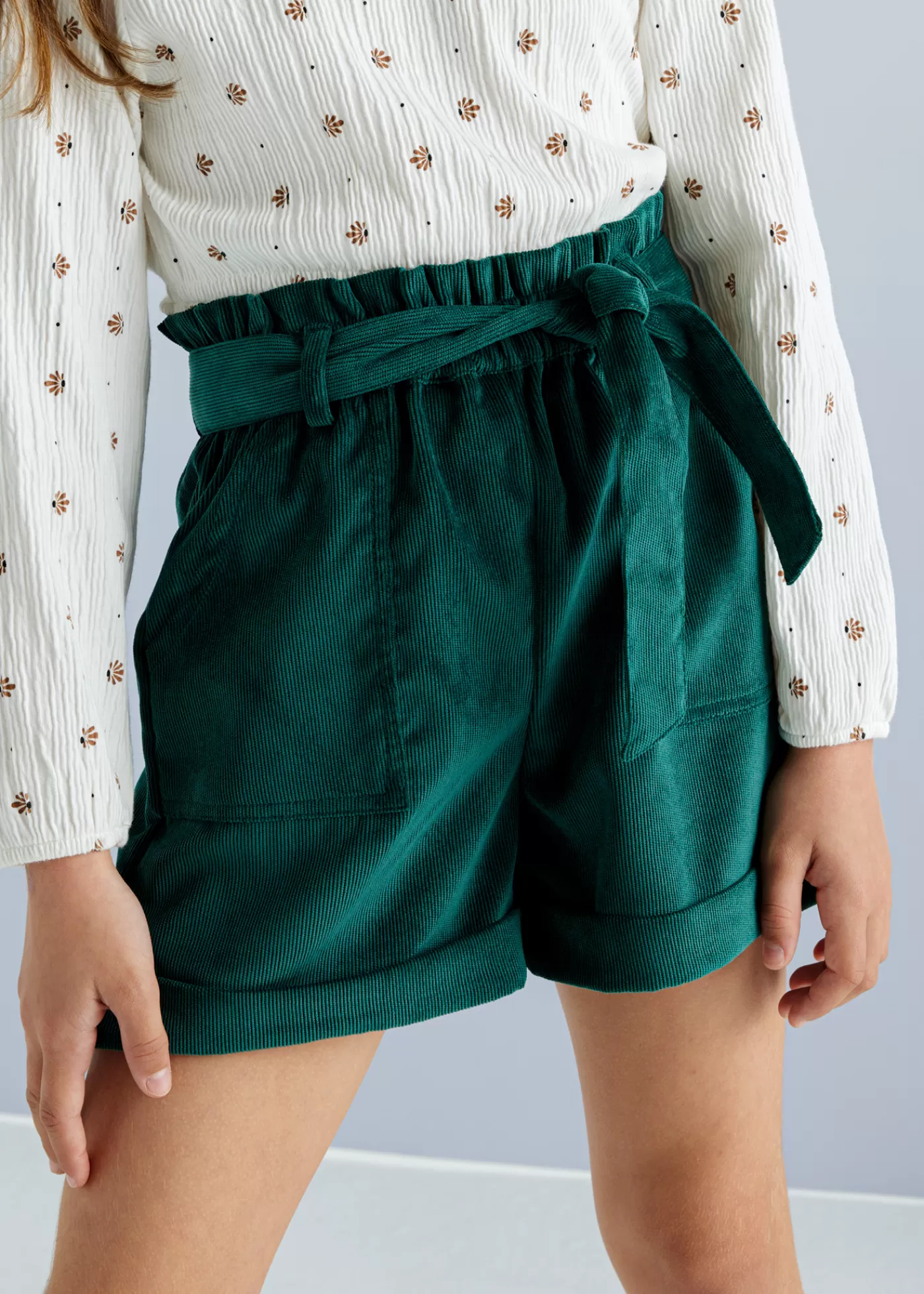 Mayoral Girl Corduroy Shorts Pine Discount