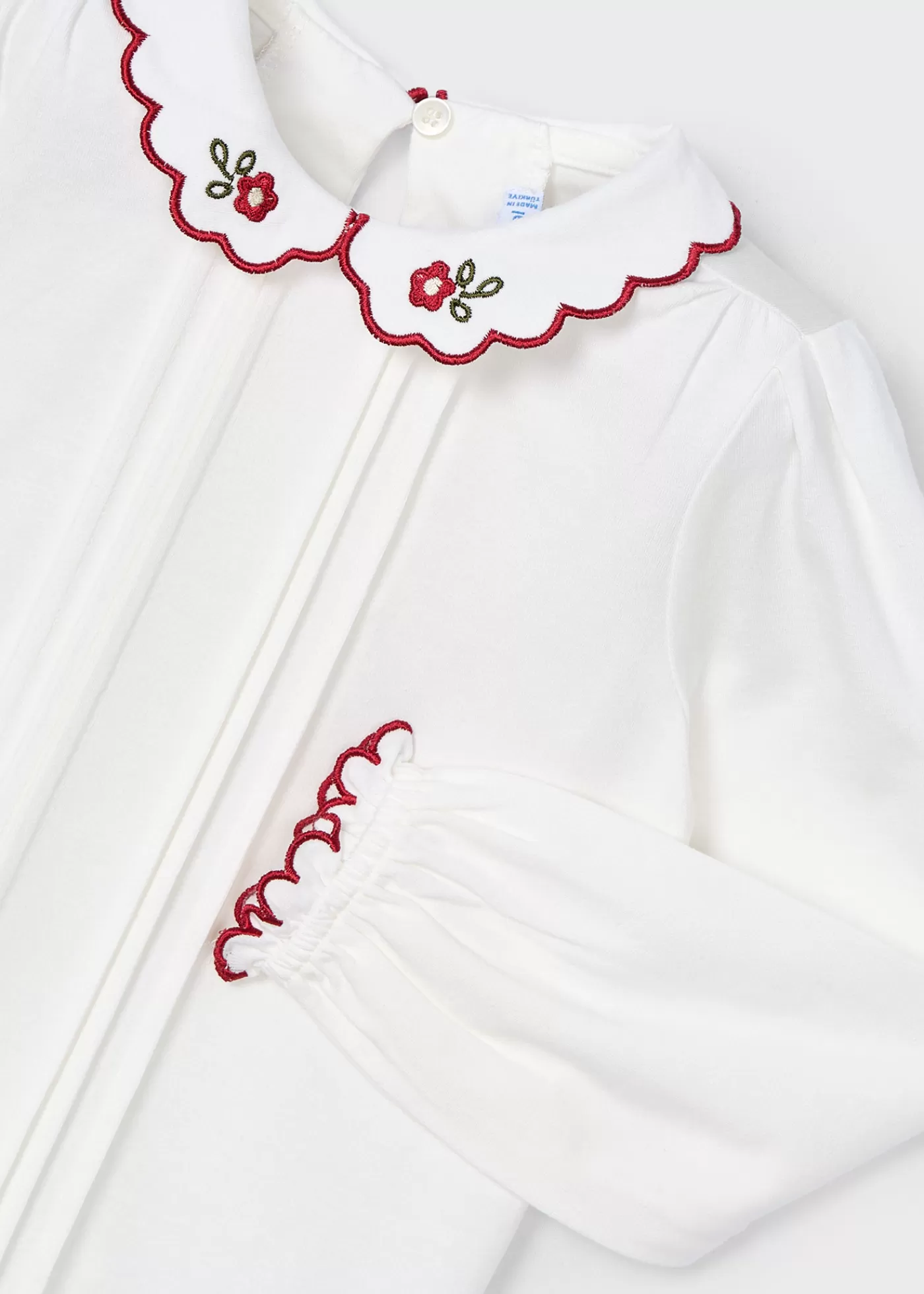 Mayoral Girl Embroidered Blouse Offwhite-cherry Cheap